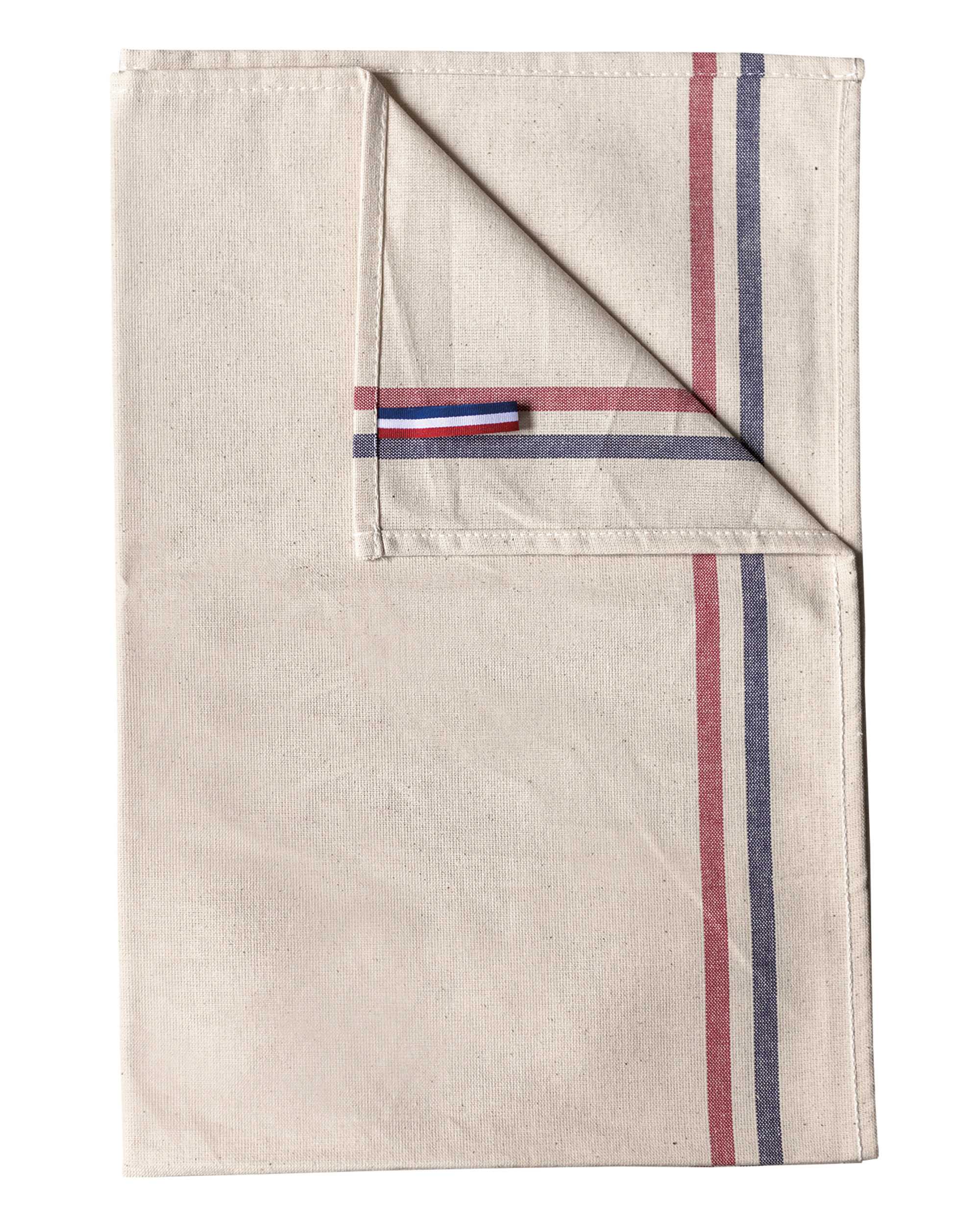 PAÑO DE COCINA CON 2 RAYAS "Origine France Garantie" Natural