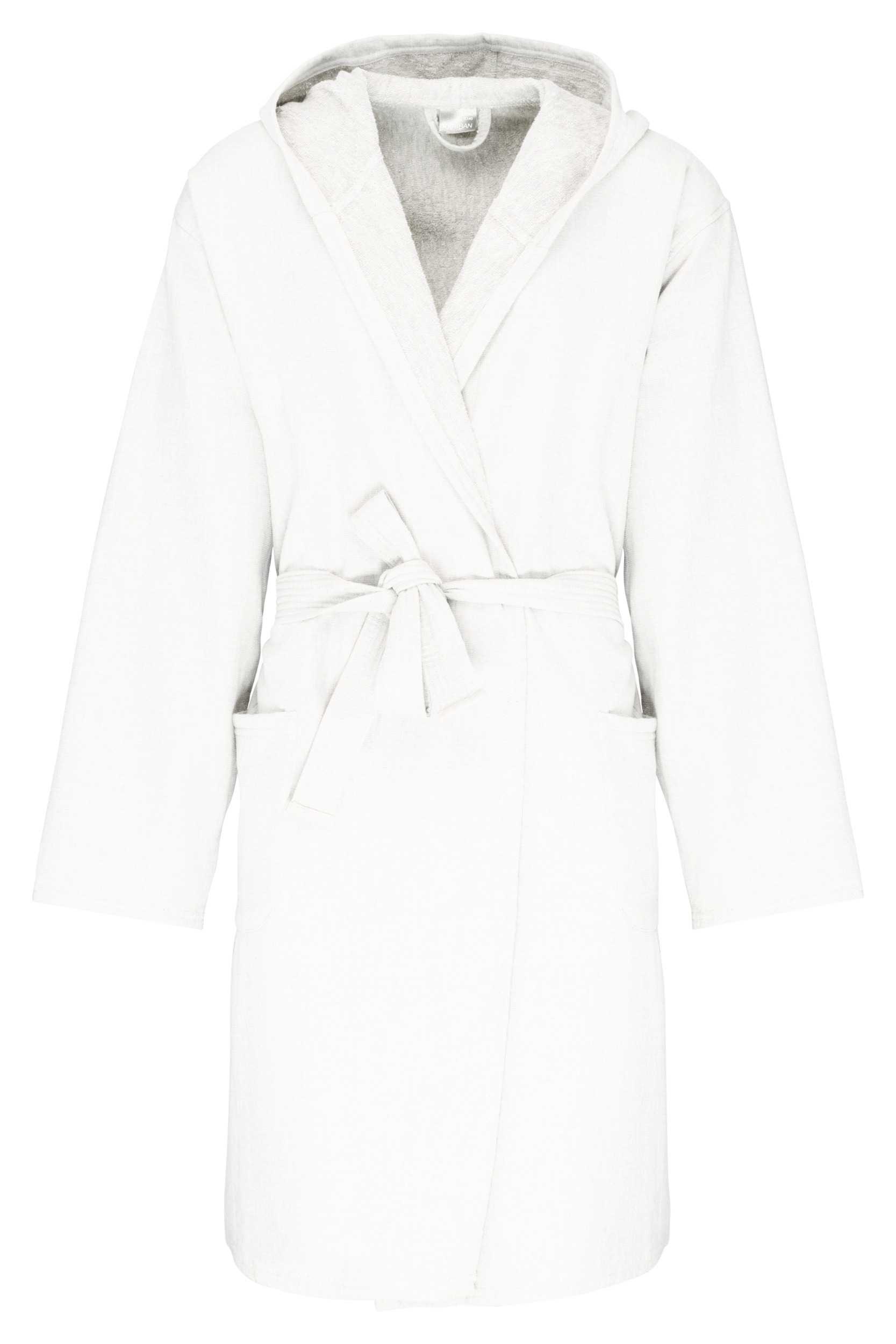 Albornoz con capucha algodón orgánico White