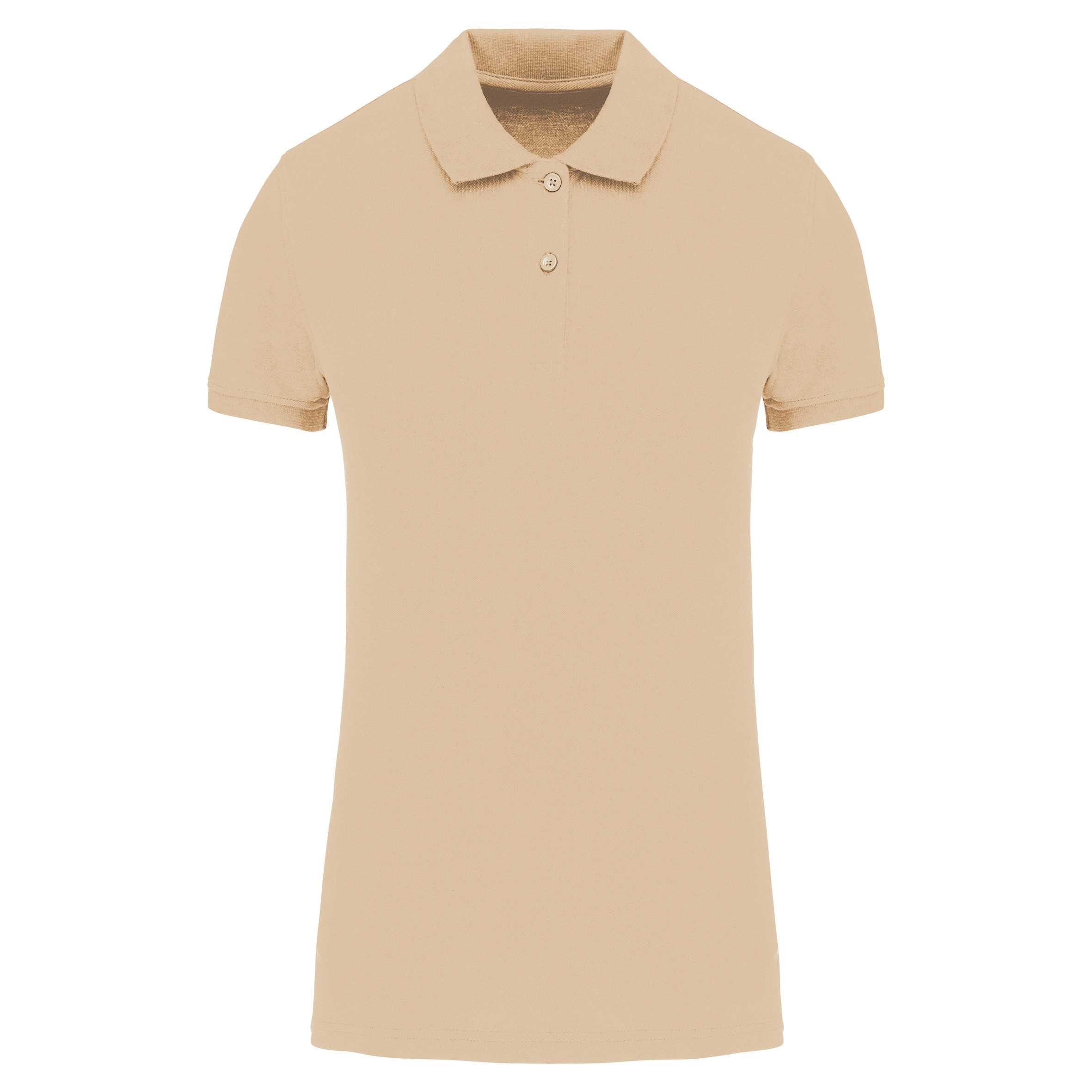 Polo piqué Bio180 mujer Light Sand