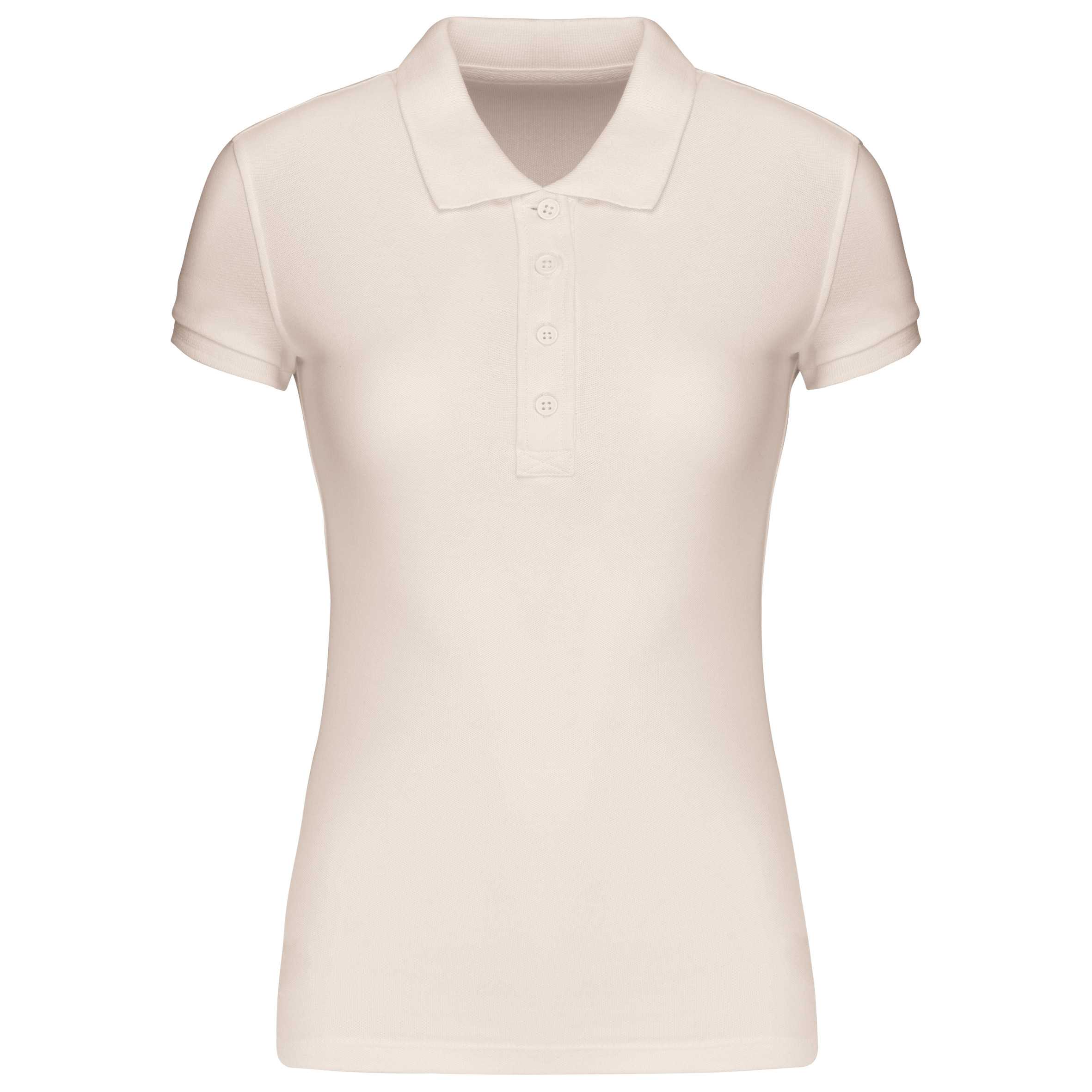 Polo piqué orgánico de mujer Cream