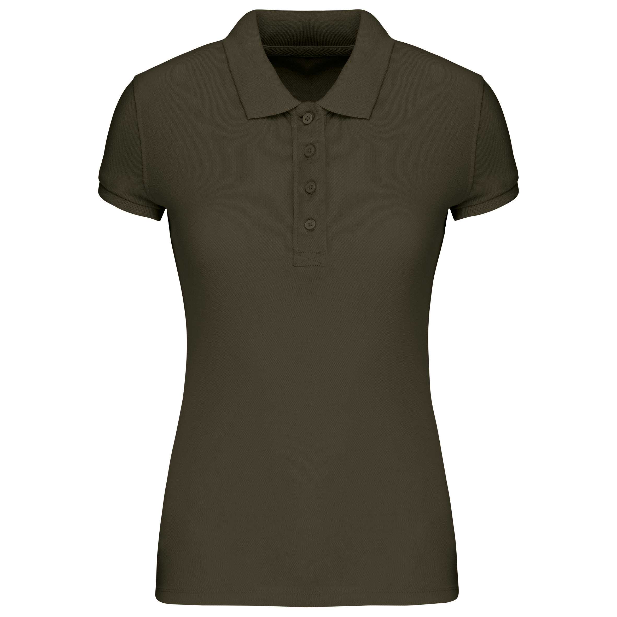 Polo piqué orgánico de mujer Mossy Green