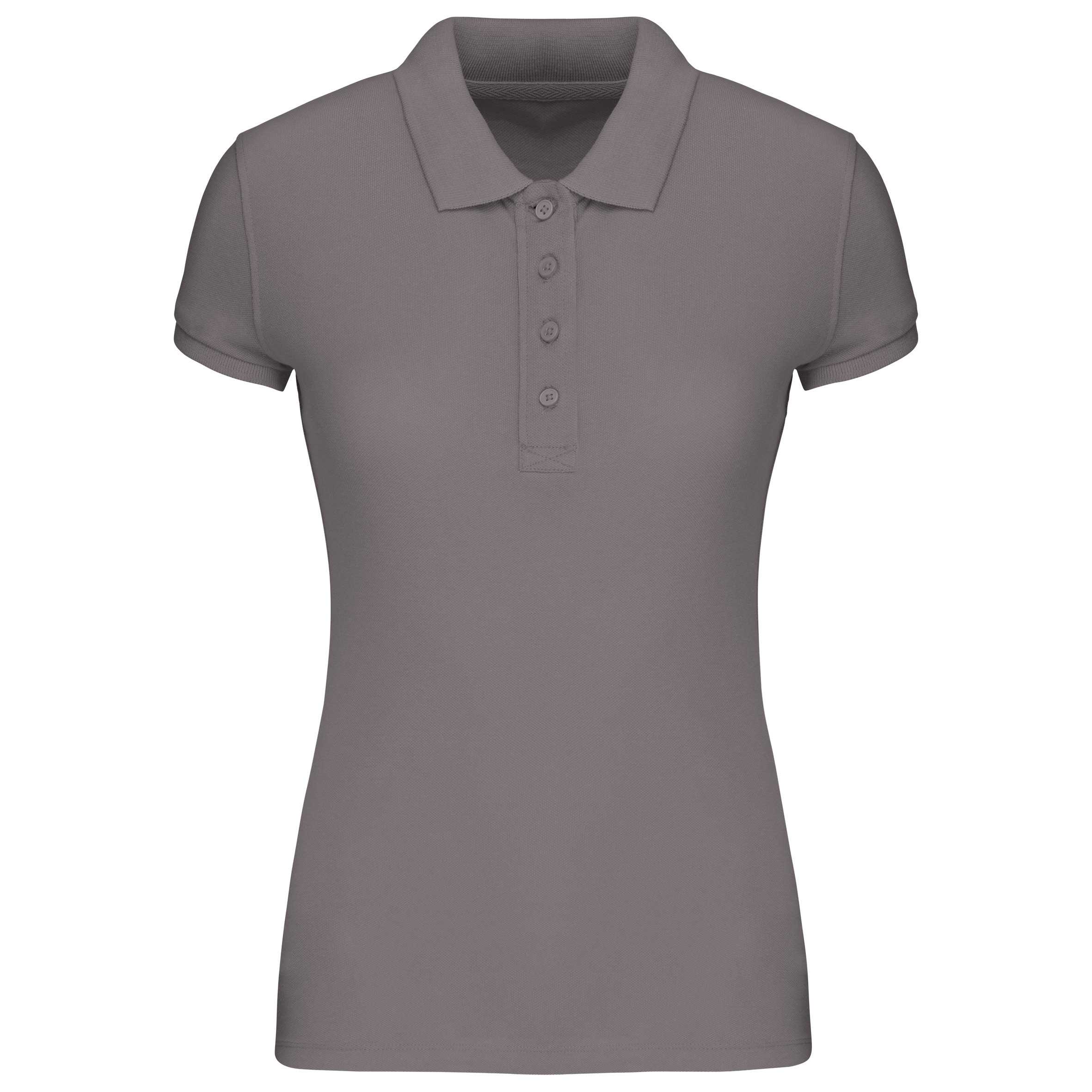 Polo piqué orgánico de mujer Storm Grey