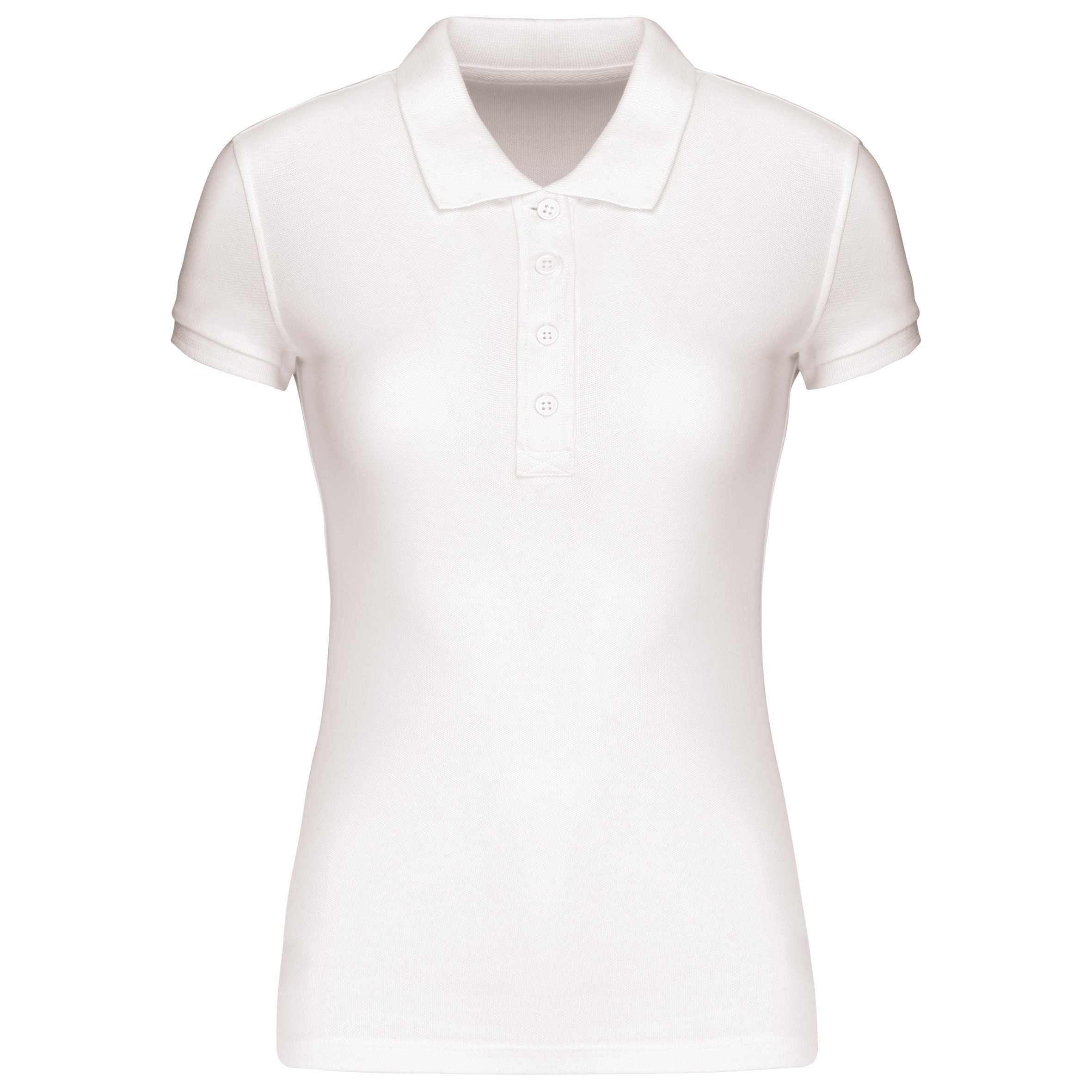 Polo piqué orgánico de mujer White