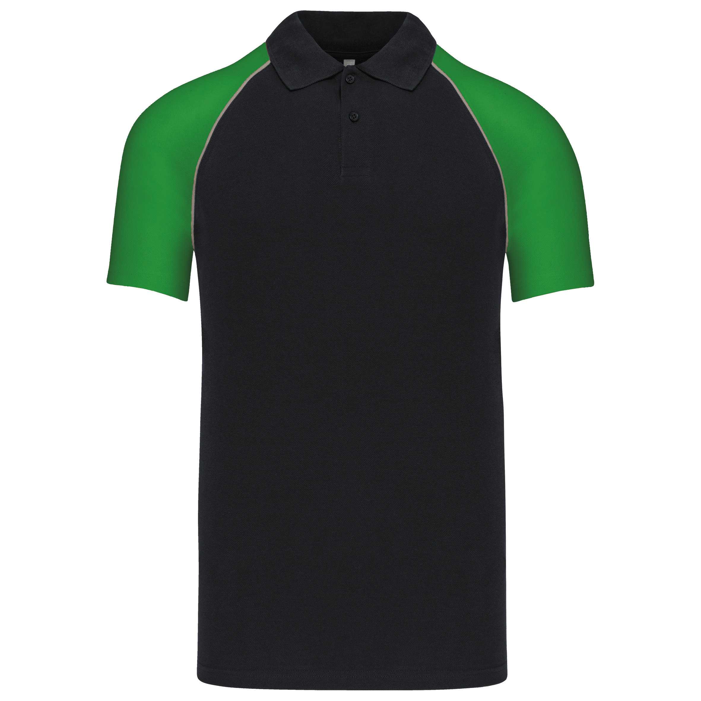 Polo baseball manga corta Black / Green