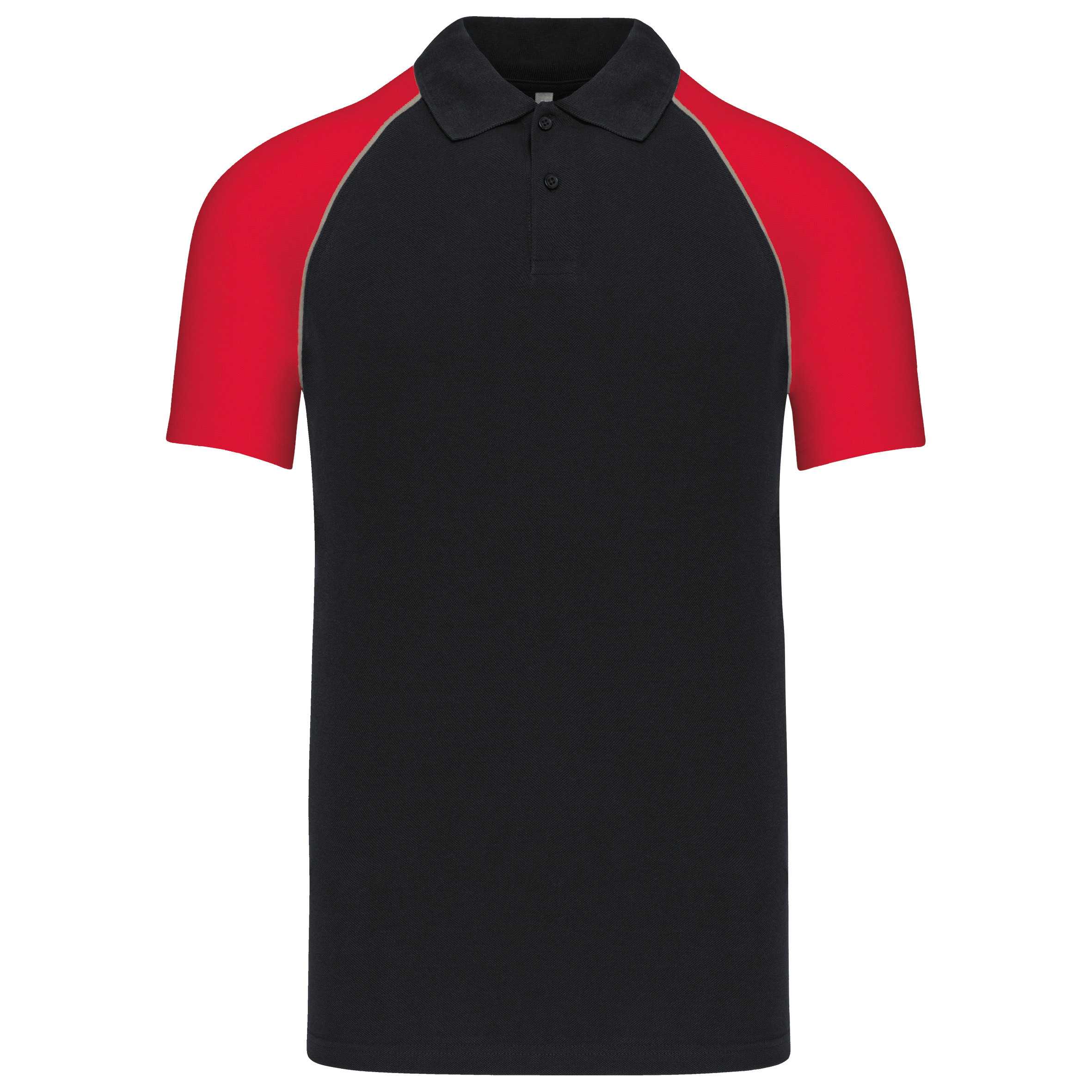 Polo baseball manga corta Black / Red