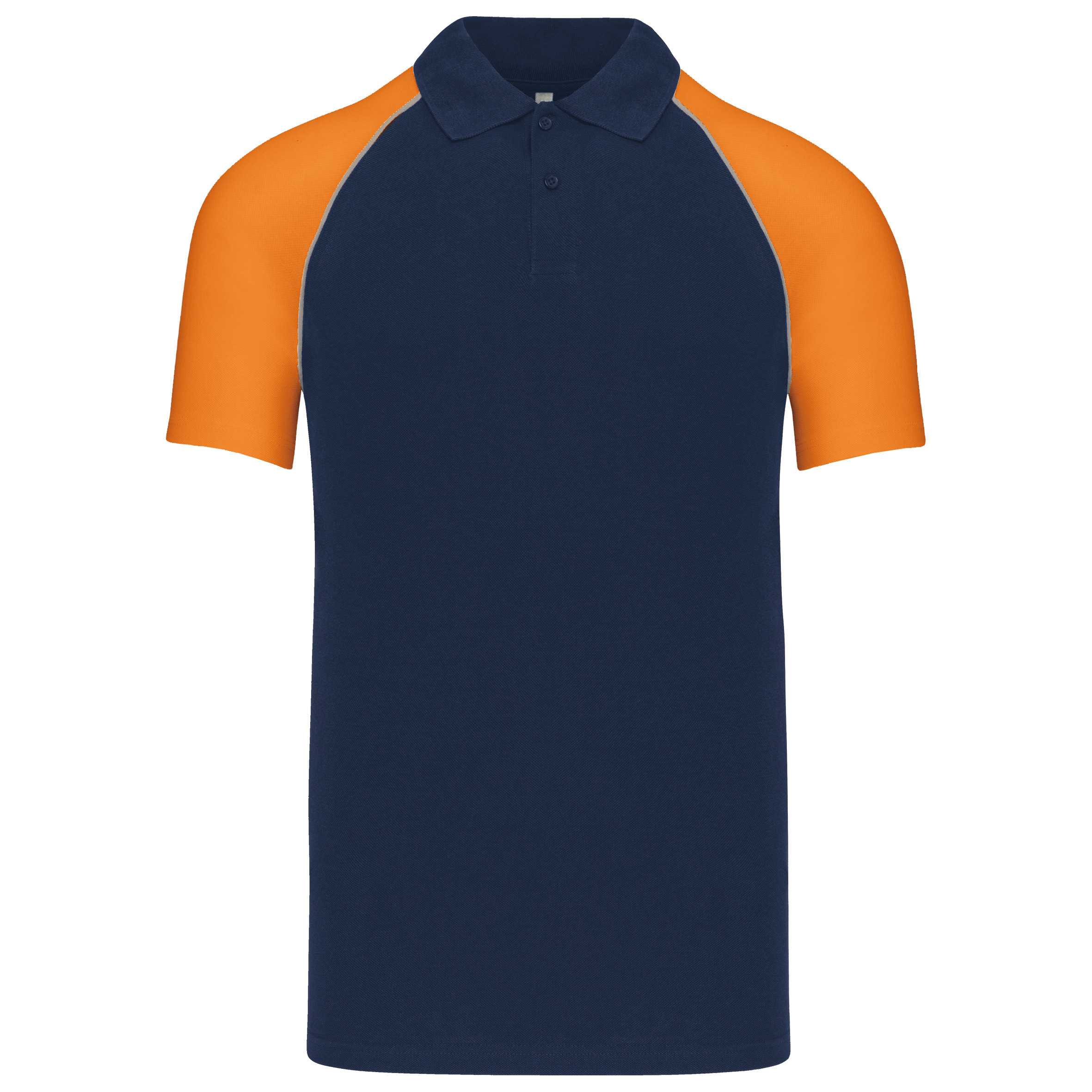 Polo baseball manga corta Navy / Orange