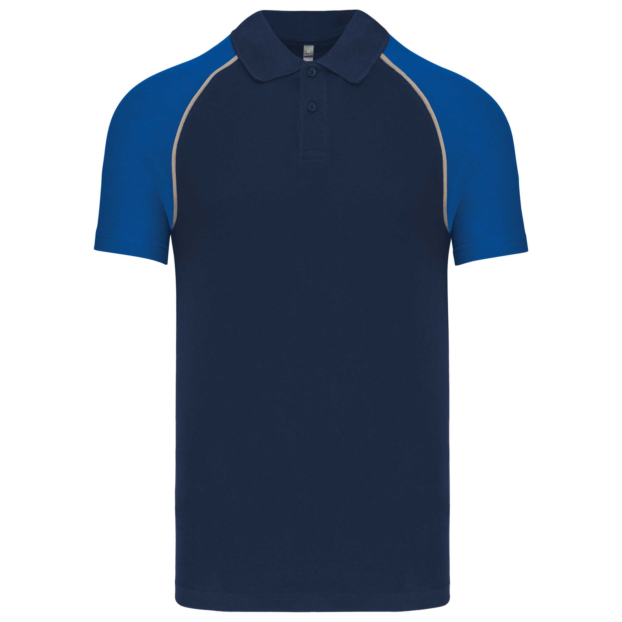 Polo baseball manga corta Navy / Royal Blue