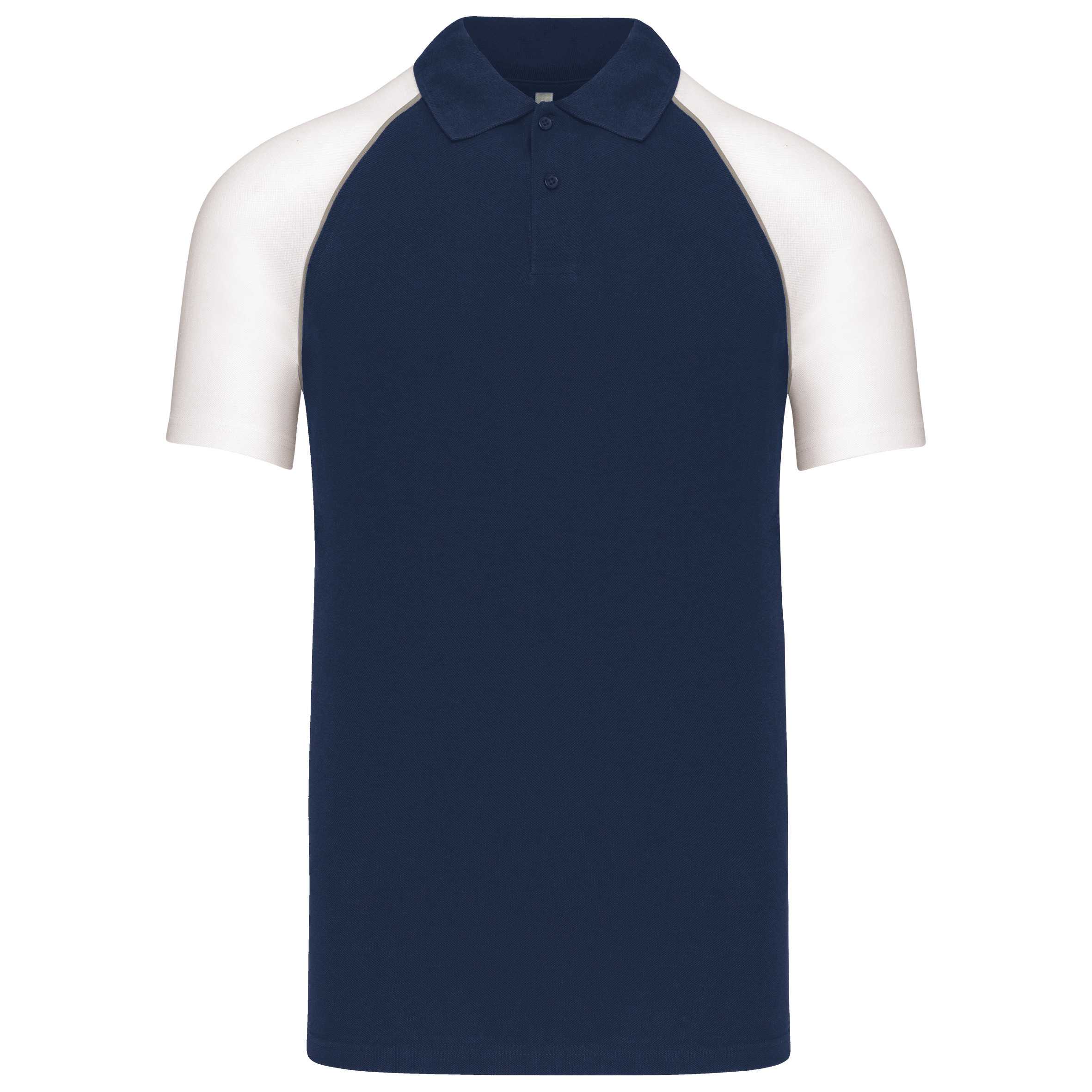 Polo baseball manga corta Navy / White