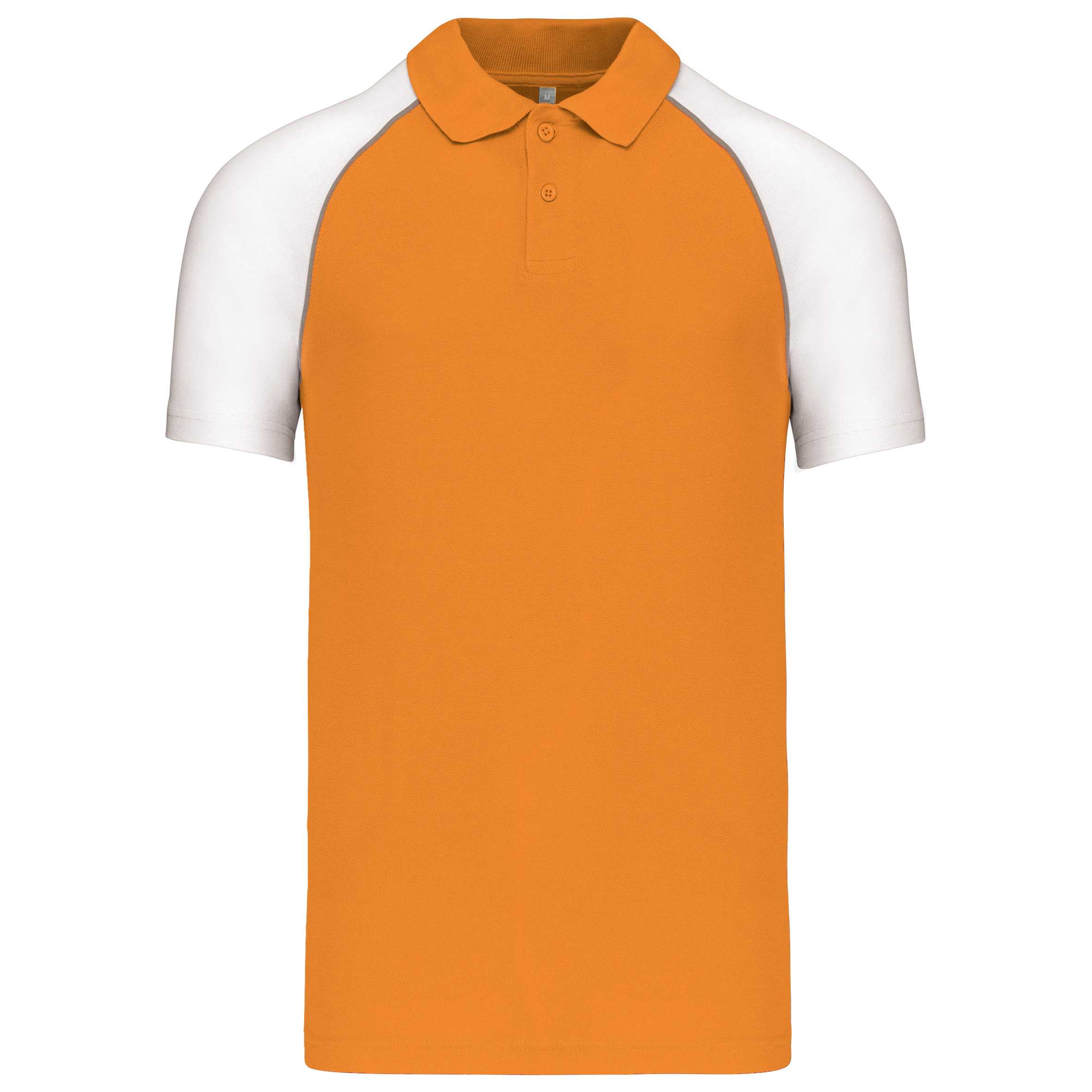 Polo baseball manga corta Orange / White