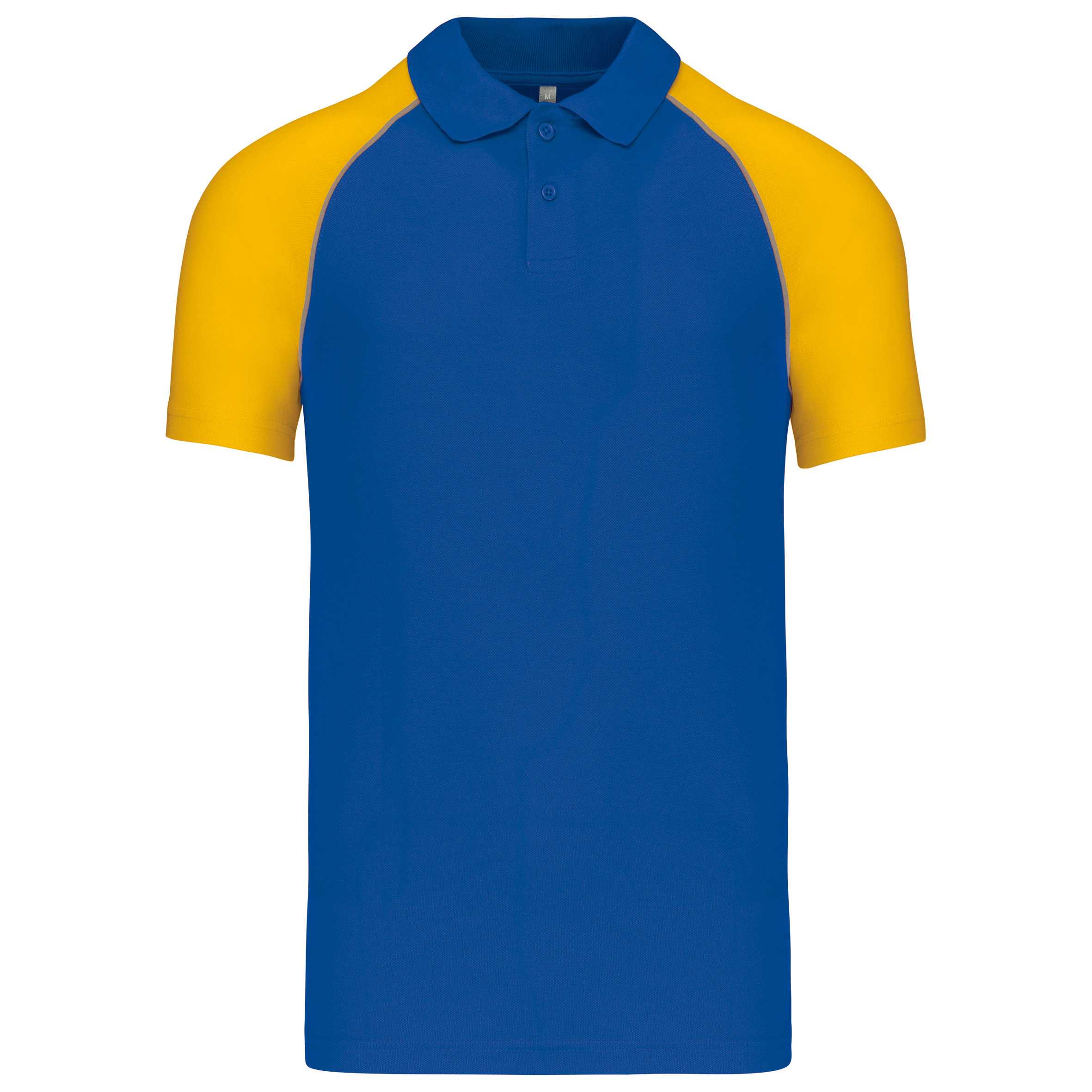 Polo baseball manga corta Royal Blue / Yellow