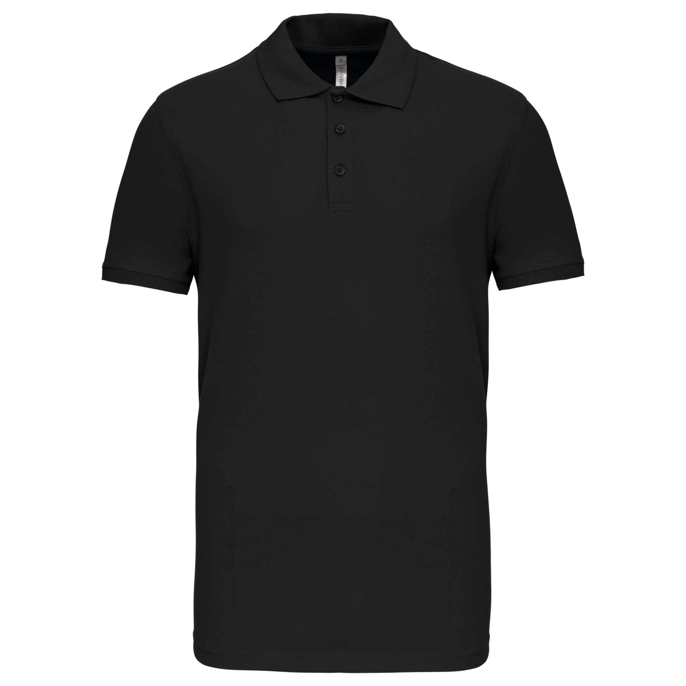Polo de punto piqué manga corta hombre Black