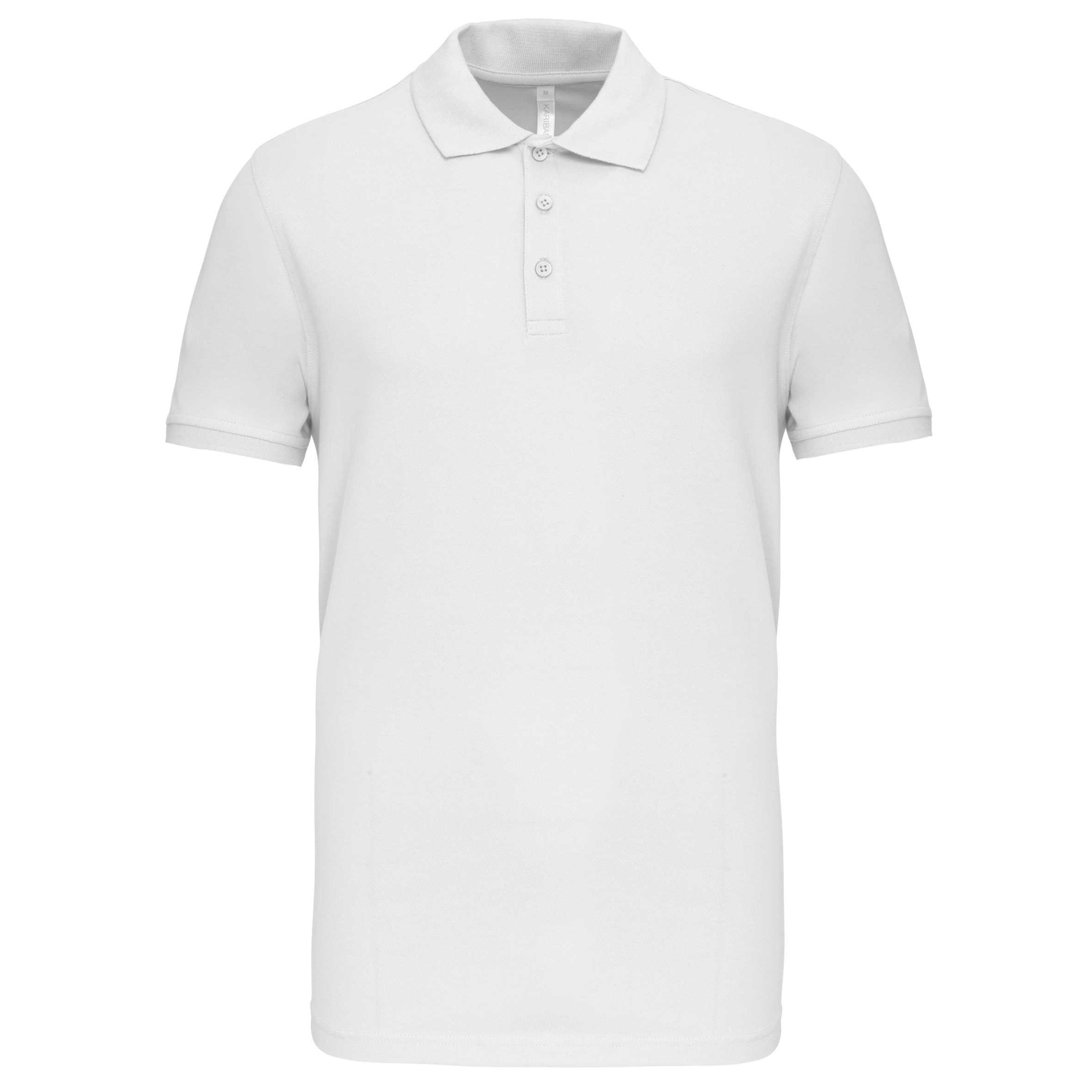 Polo de punto piqué manga corta hombre White