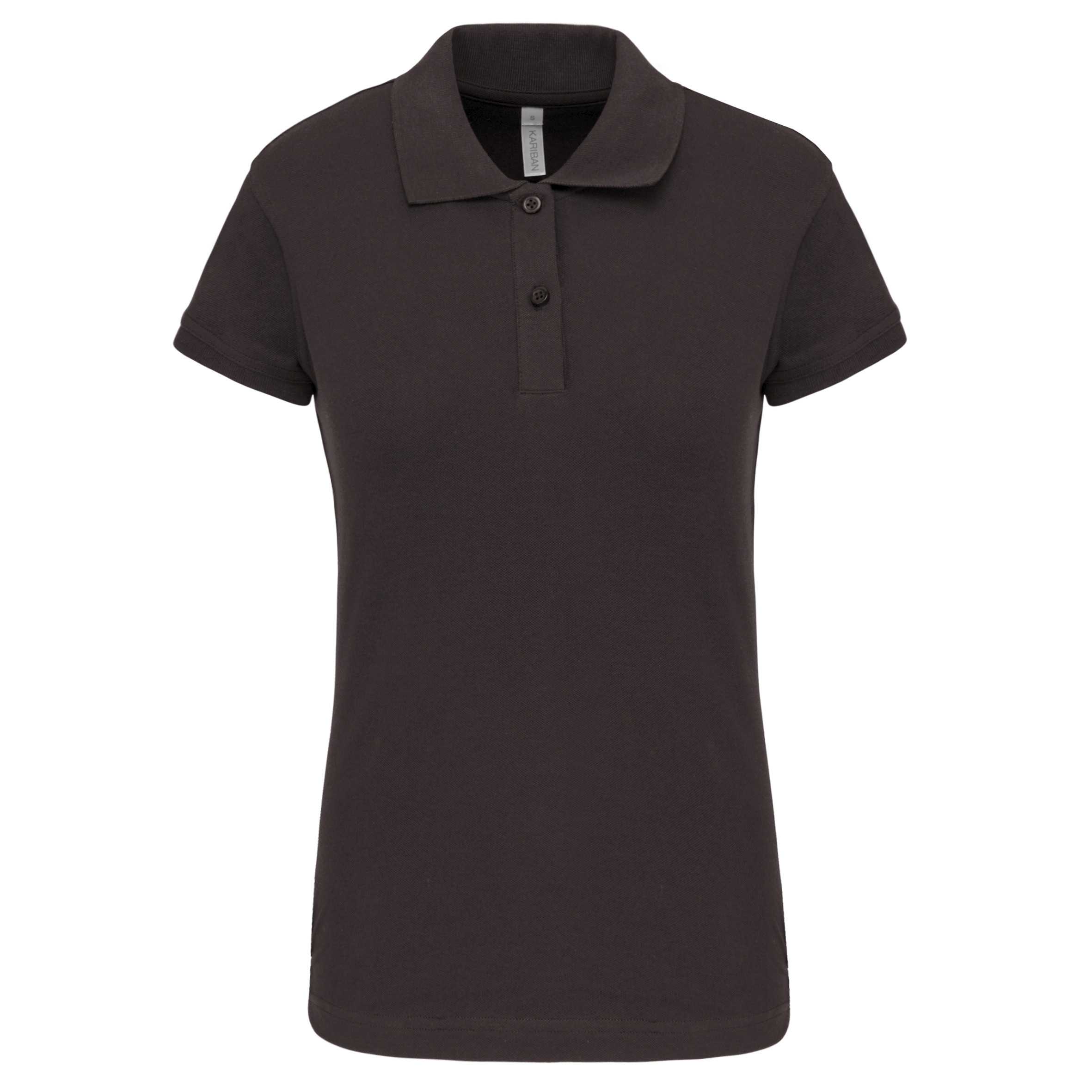 Polo de punto piqué manga corta mujer Dark Grey