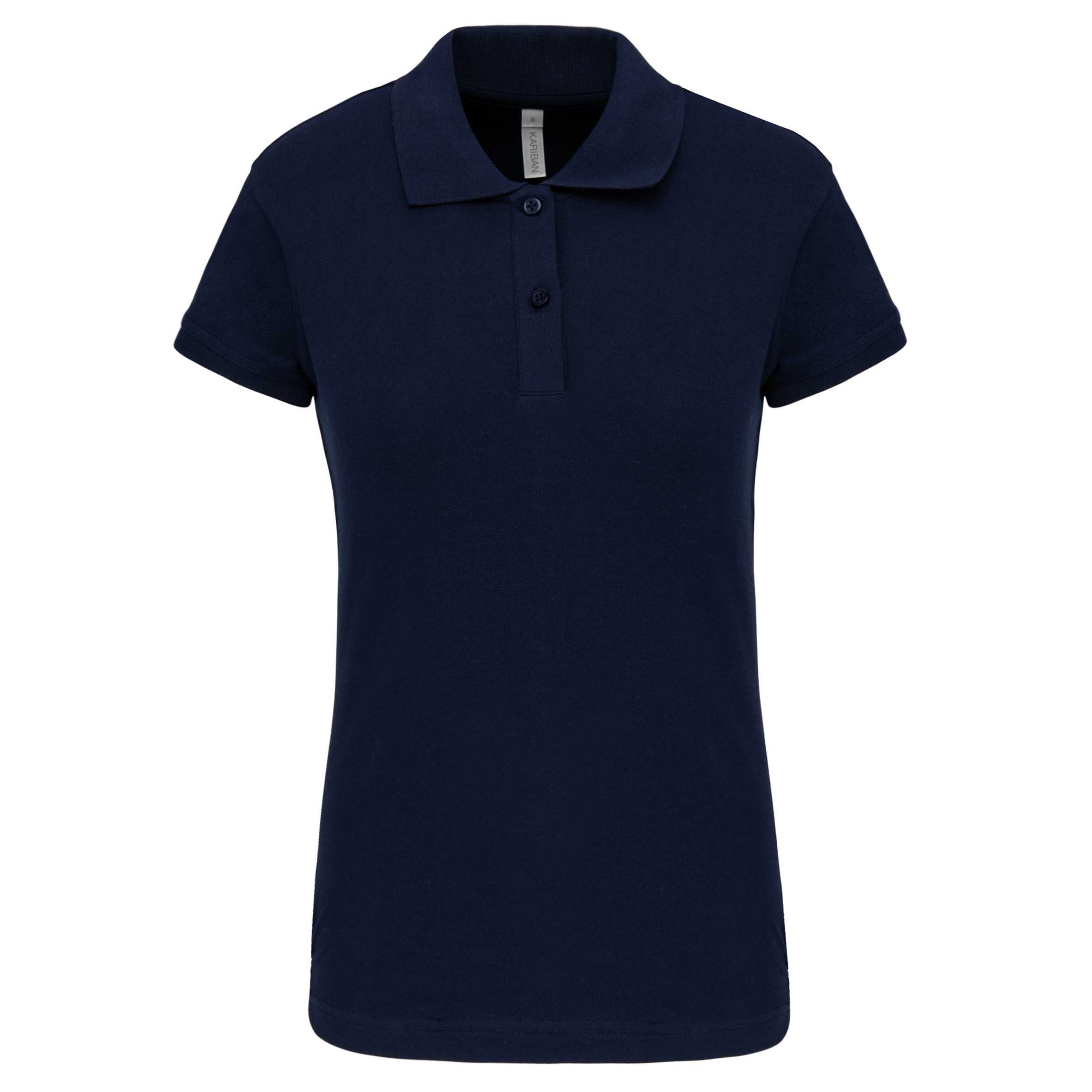 Polo de punto piqué manga corta mujer Navy