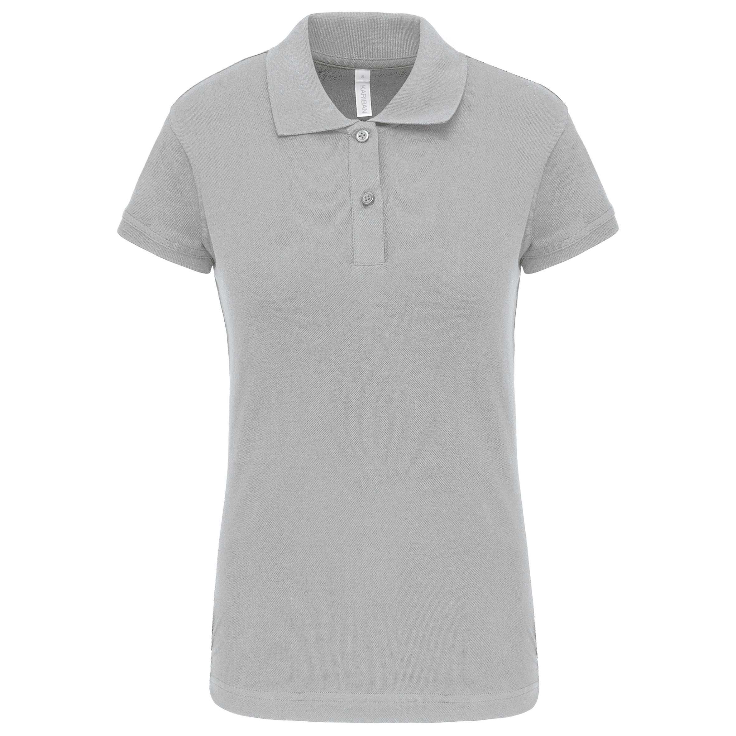 Polo de punto piqué manga corta mujer Snow Grey