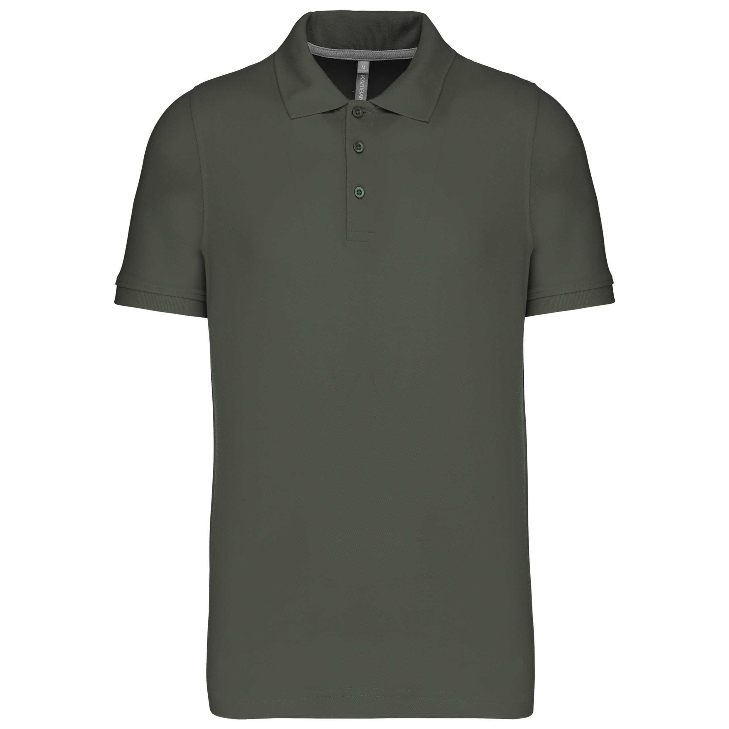 Polo de punto piqué manga corta hombre Dark Khaki