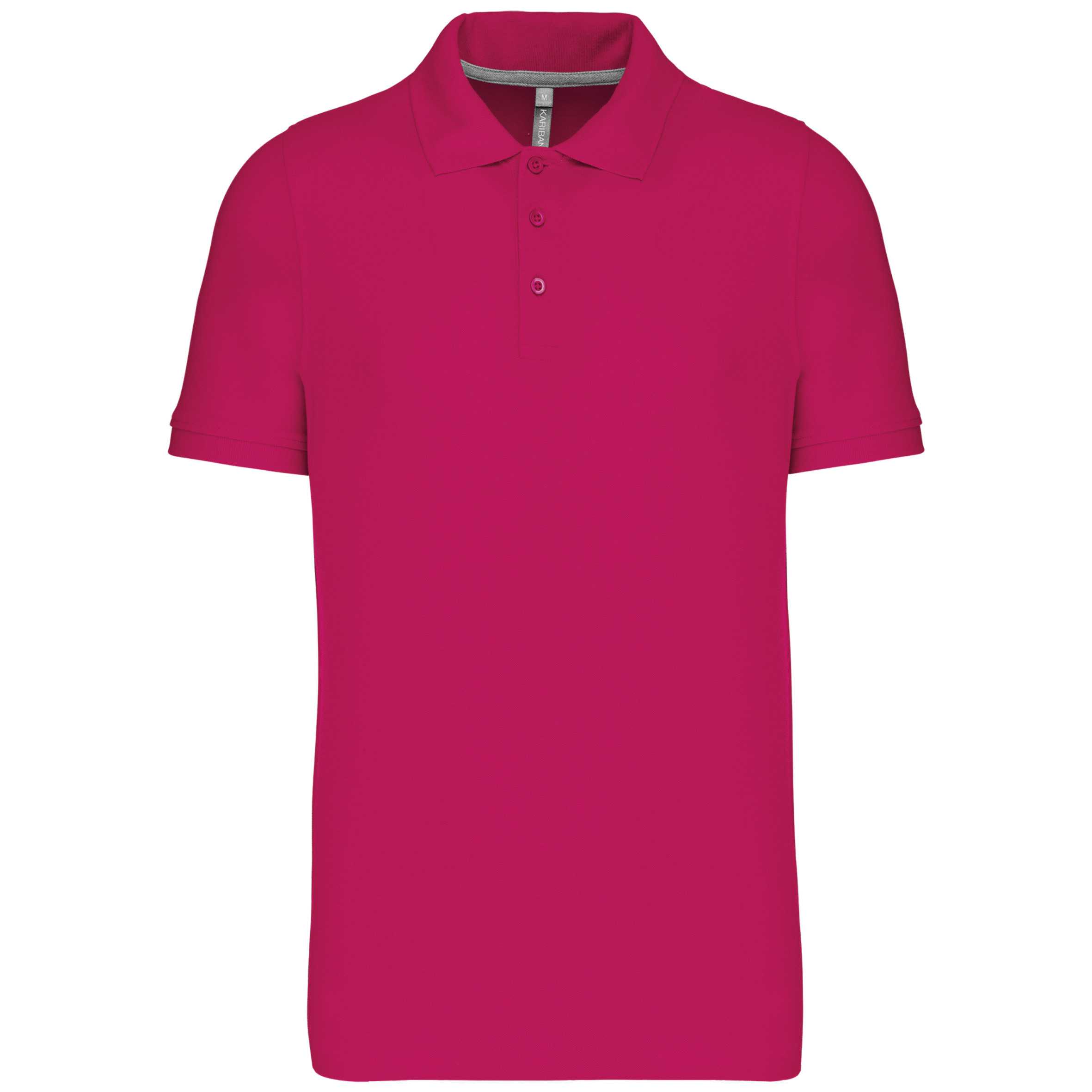 Polo de punto piqué manga corta hombre Fuchsia