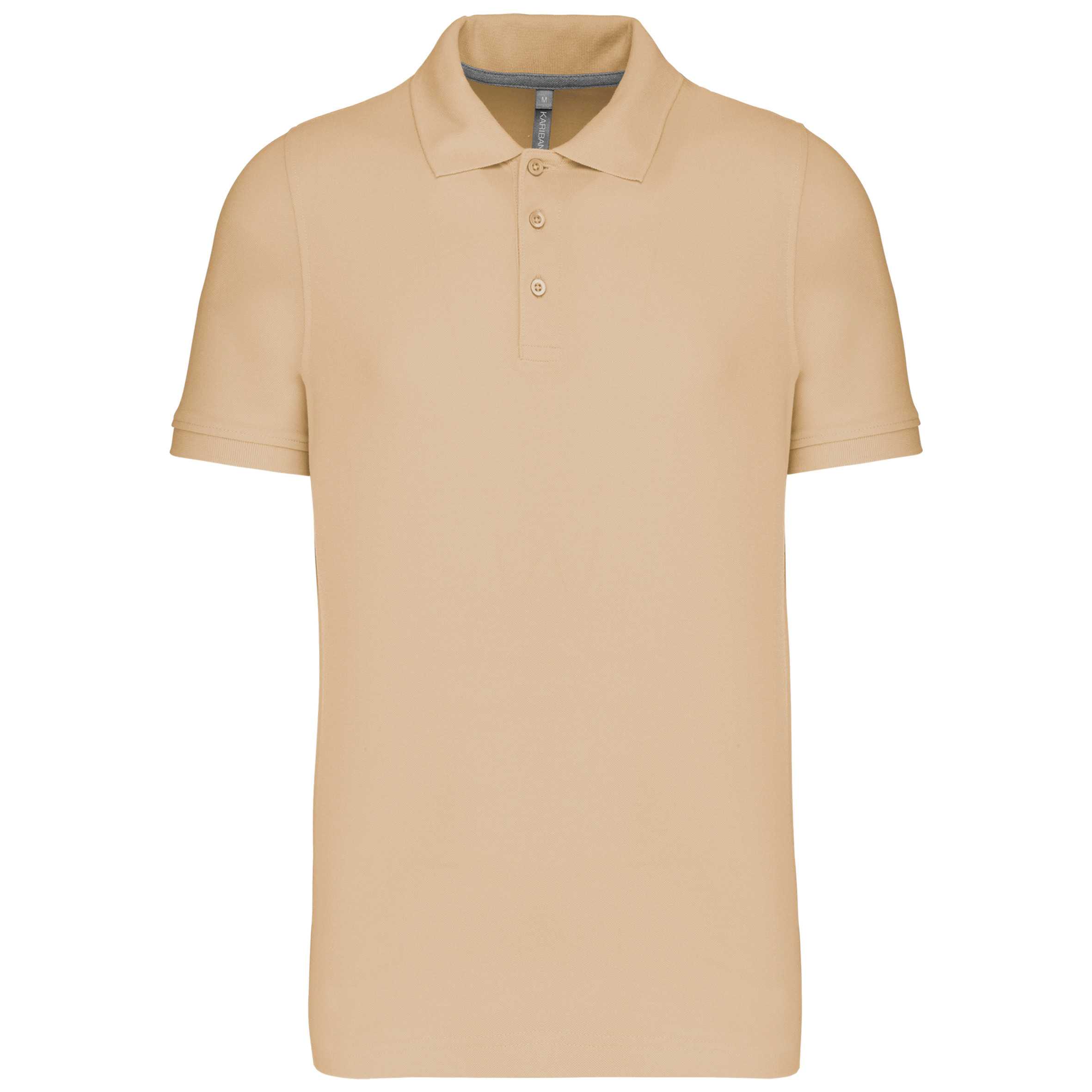 Polo de punto piqué manga corta hombre Light Sand