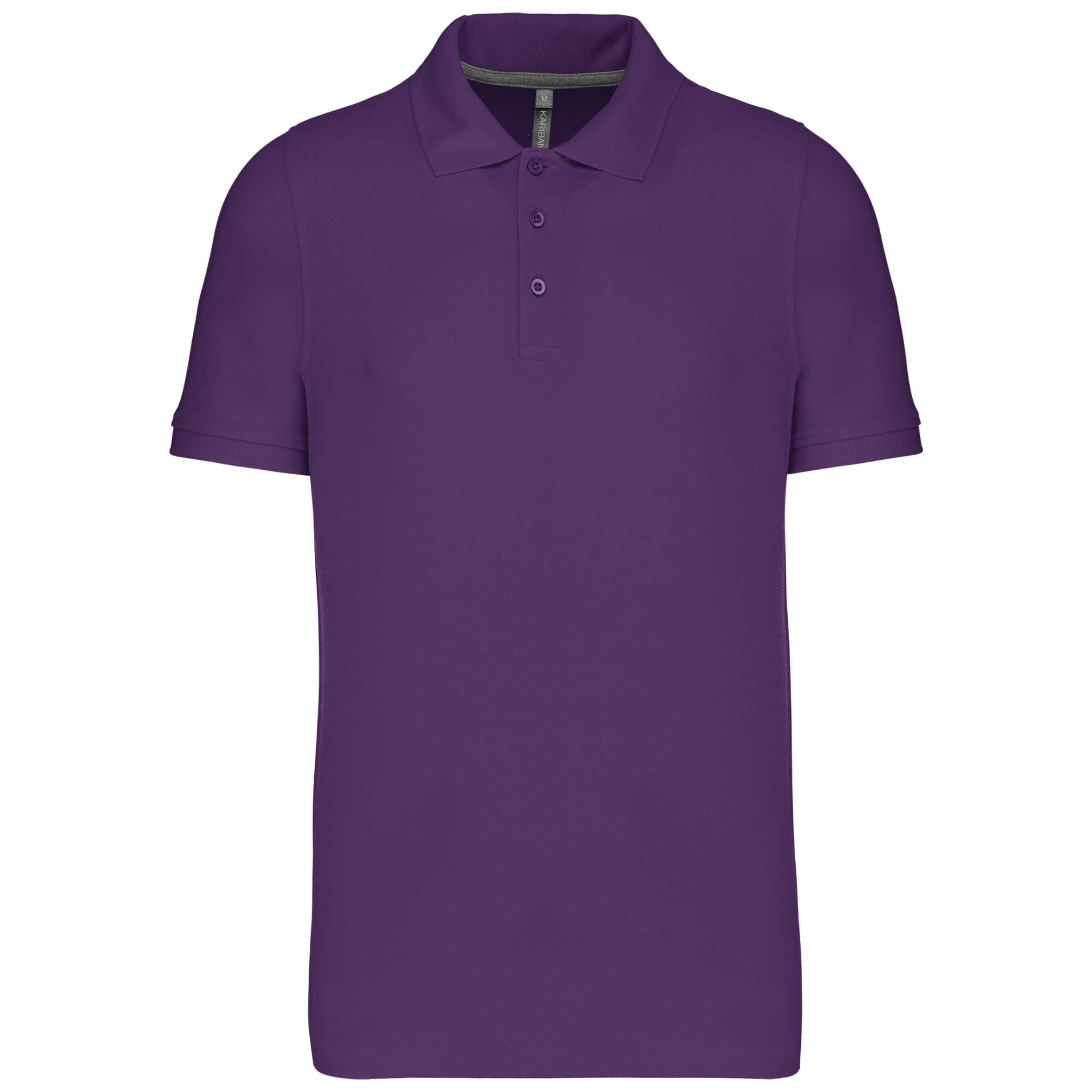 Polo de punto piqué manga corta hombre Purple