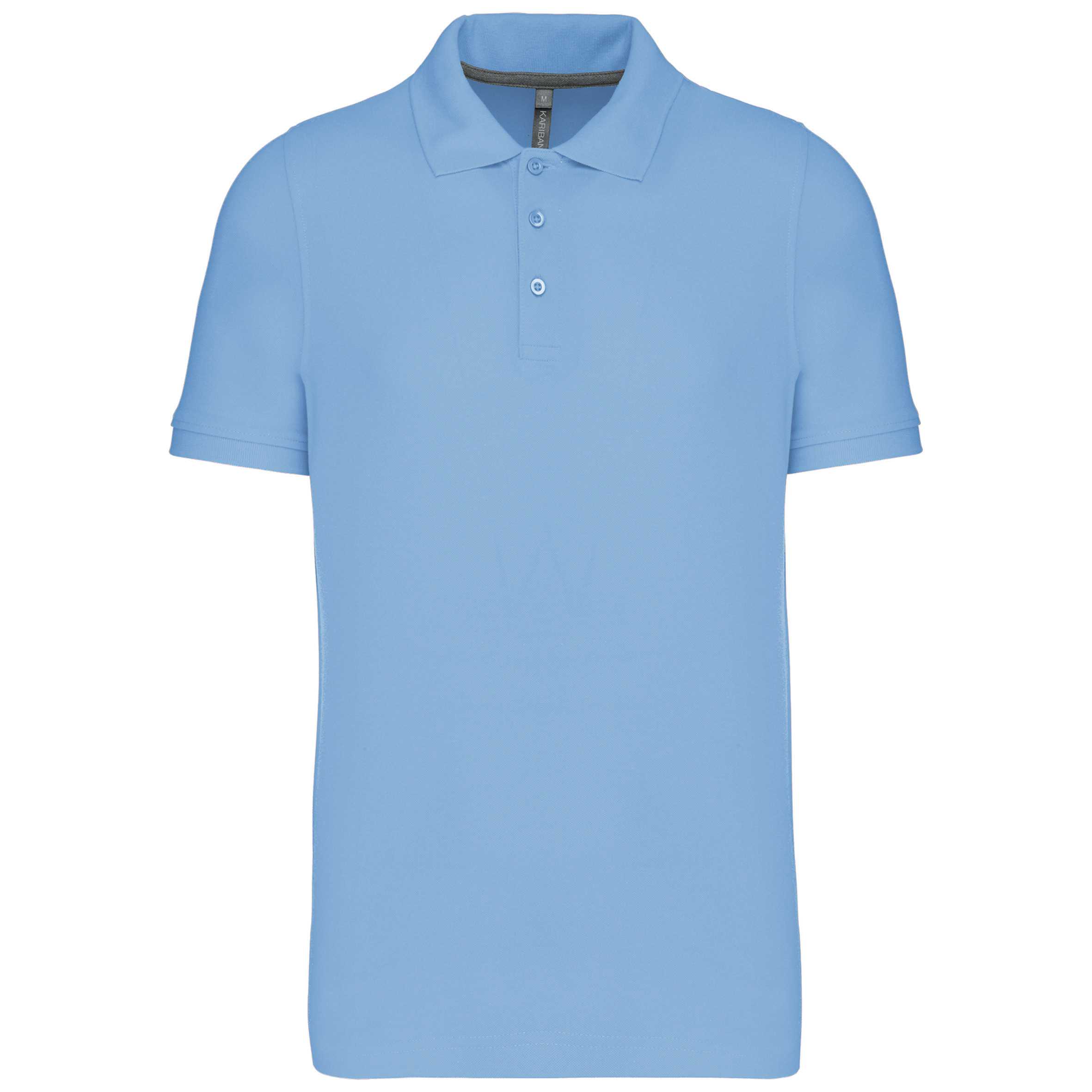 Polo de punto piqué manga corta hombre Sky Blue