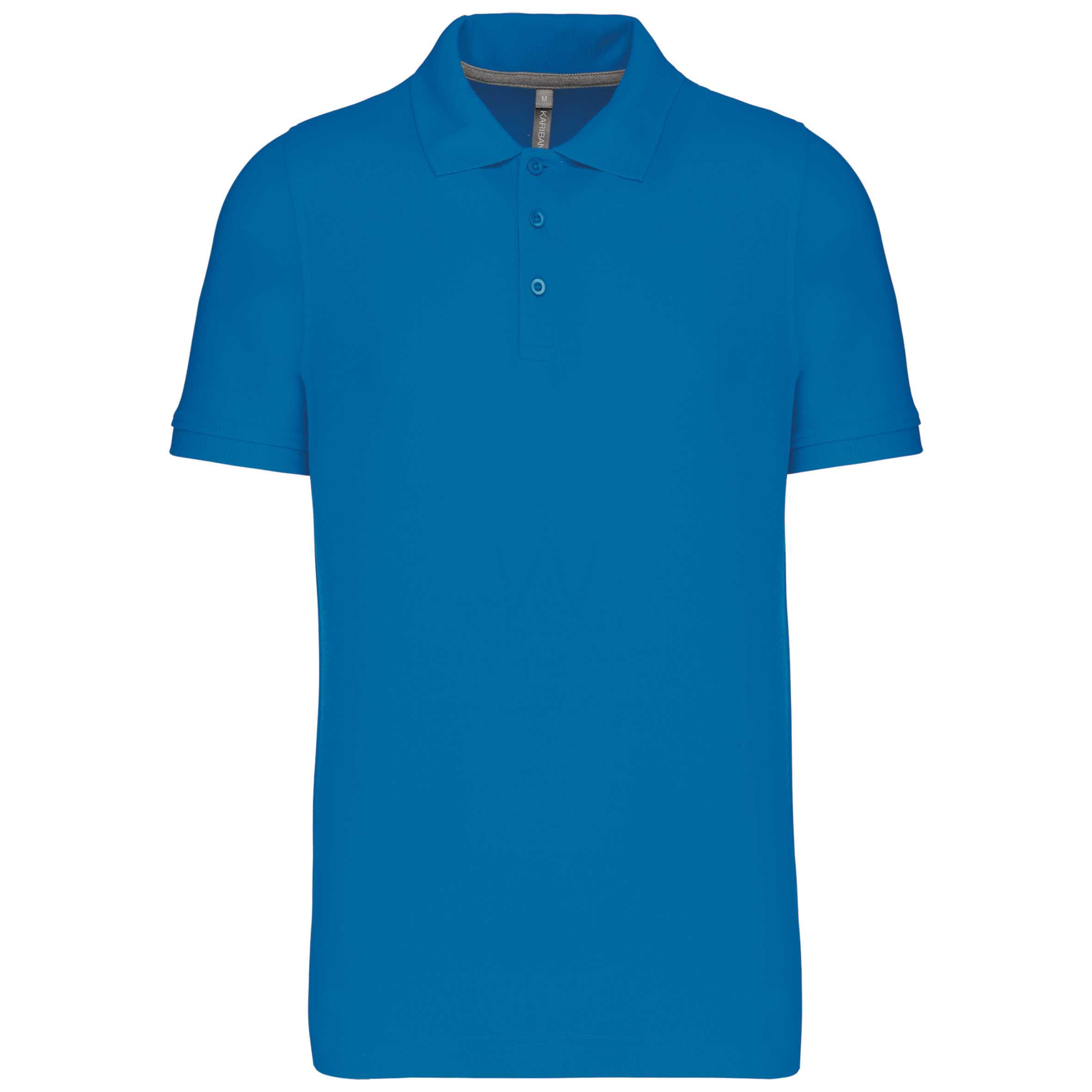 Polo de punto piqué manga corta hombre Tropical Blue