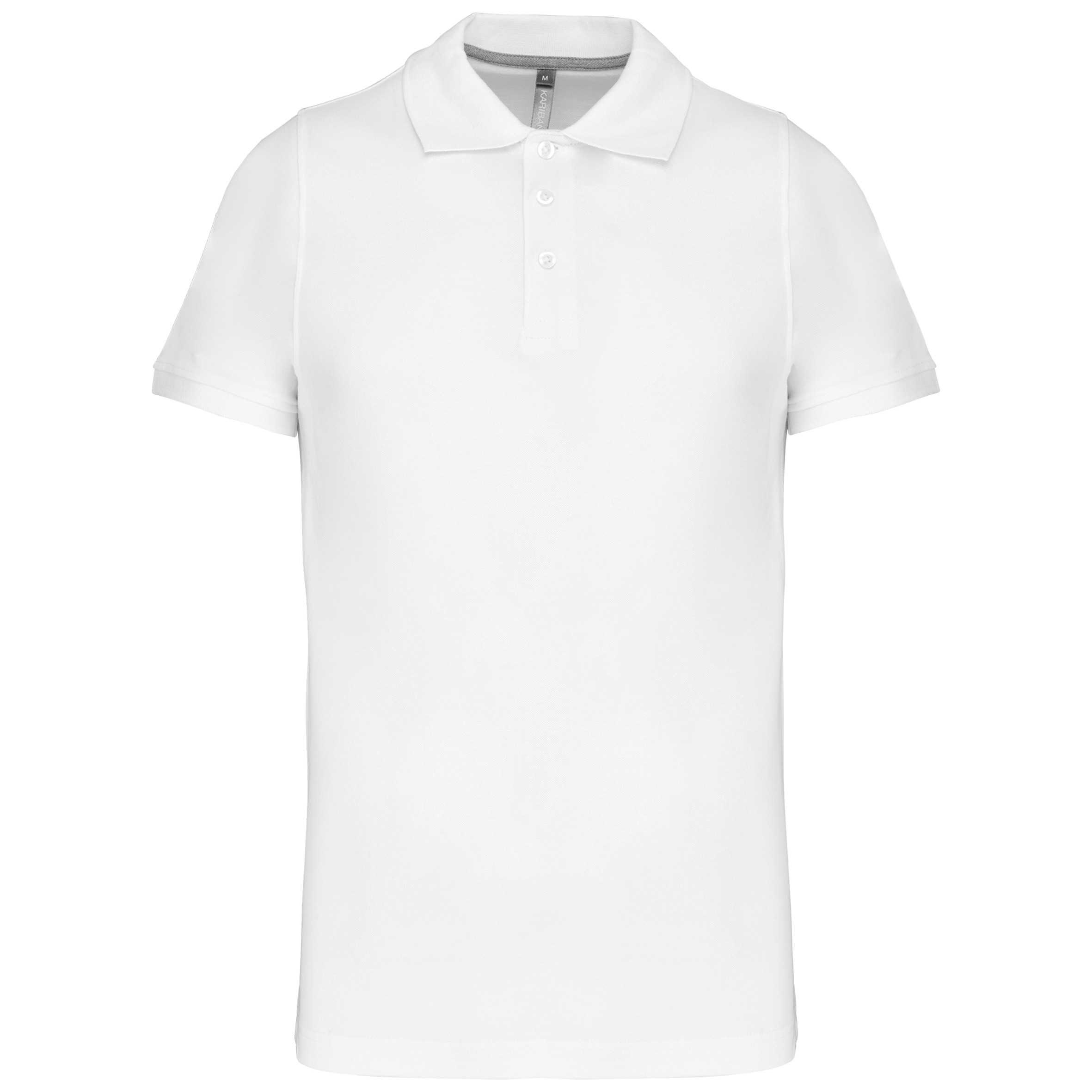 Polo de punto piqué manga corta hombre White
