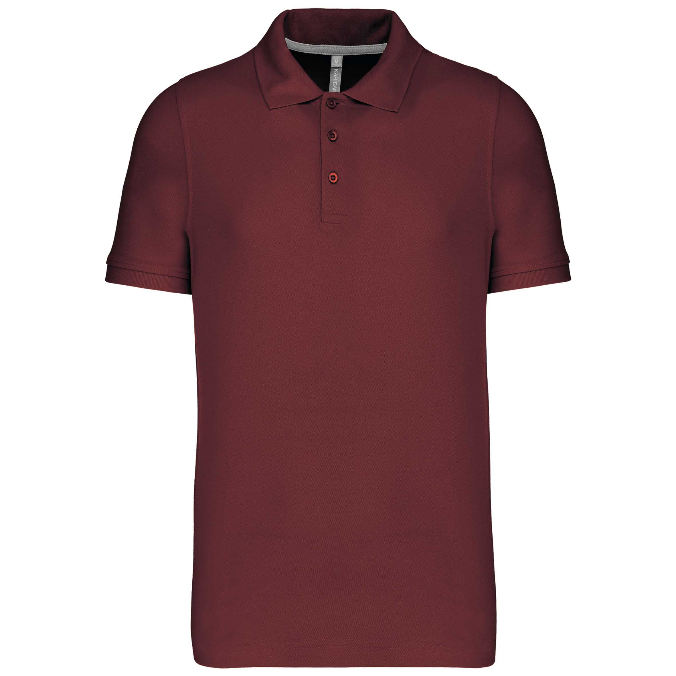 Polo de punto piqué manga corta hombre Wine