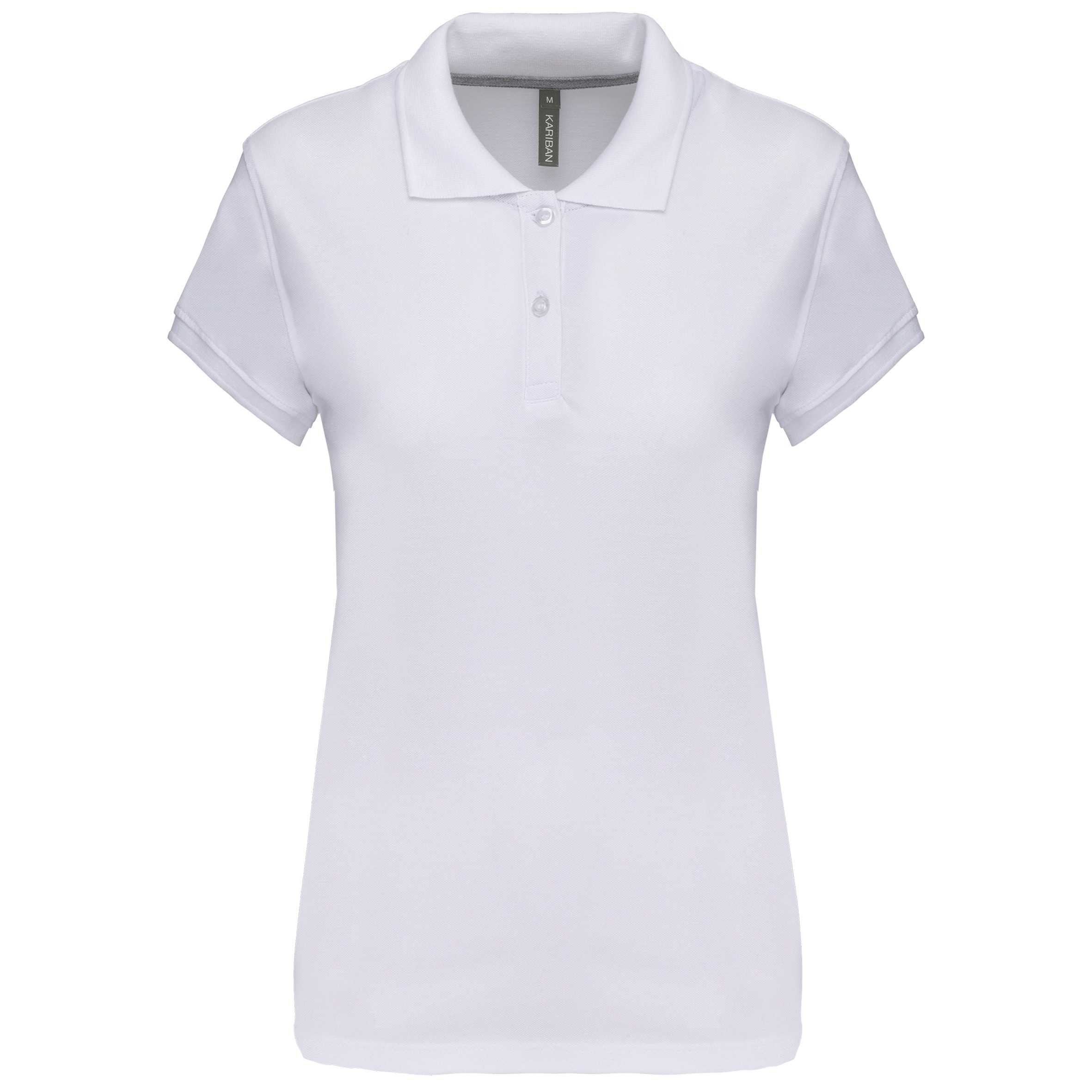Polo manga corta mujer White