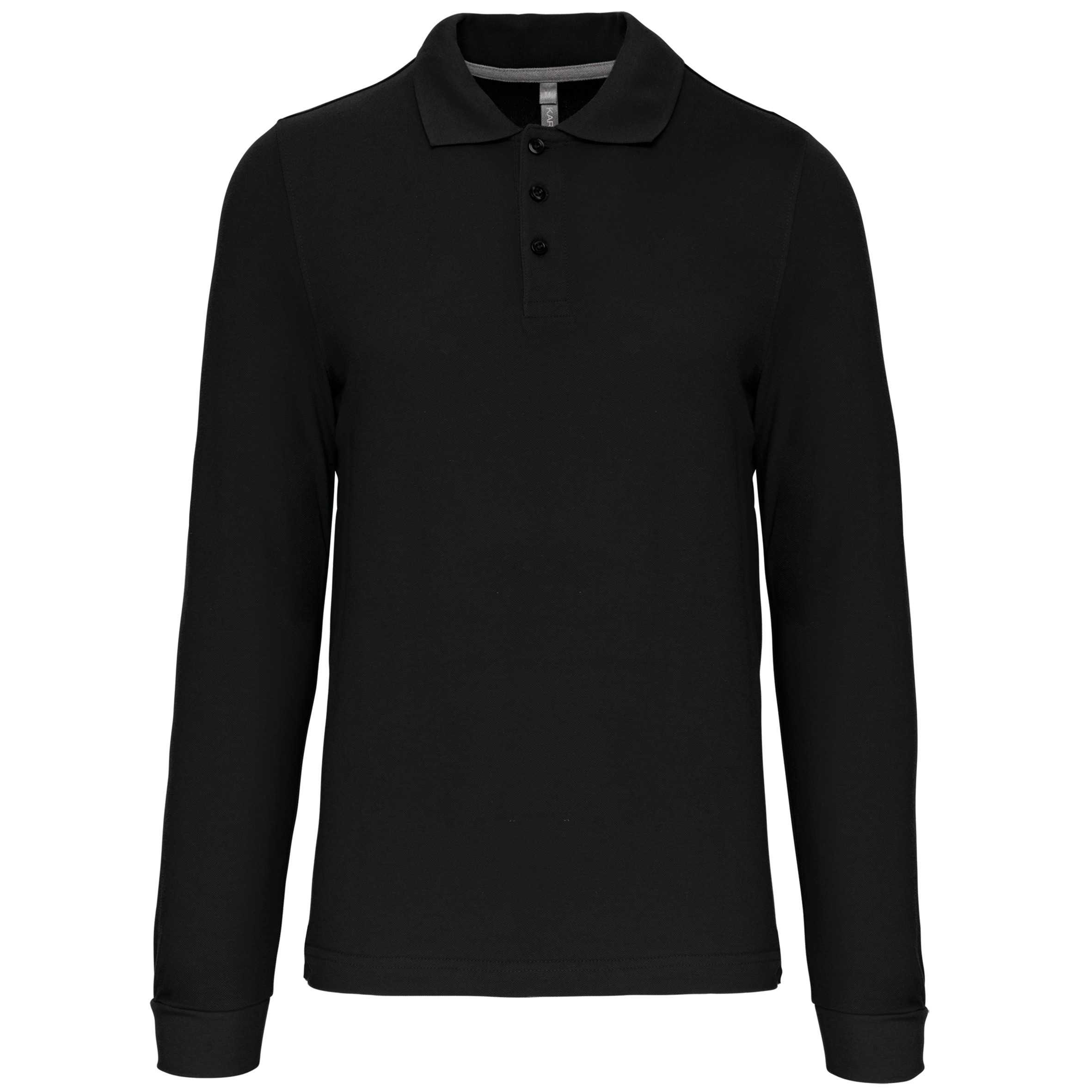 Polo manga larga hombre Black