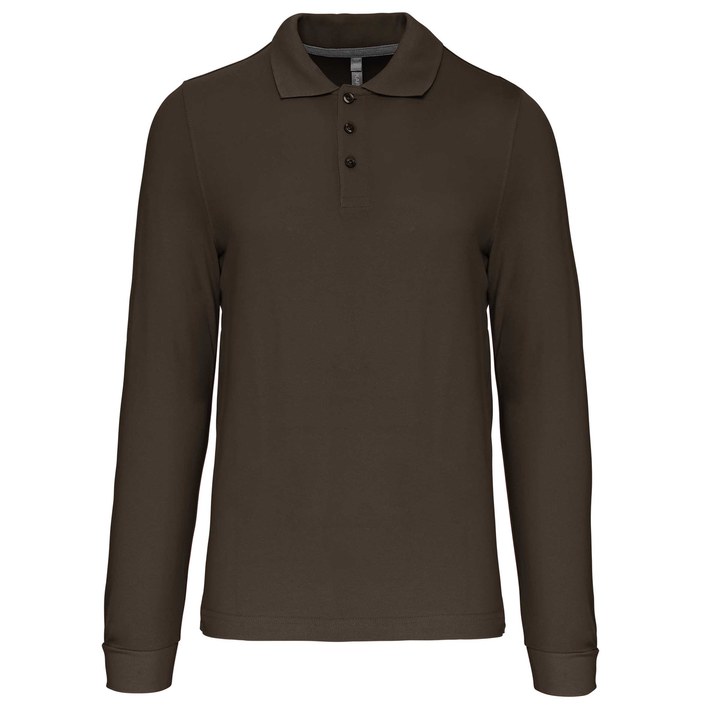 Polo manga larga hombre Dark Khaki