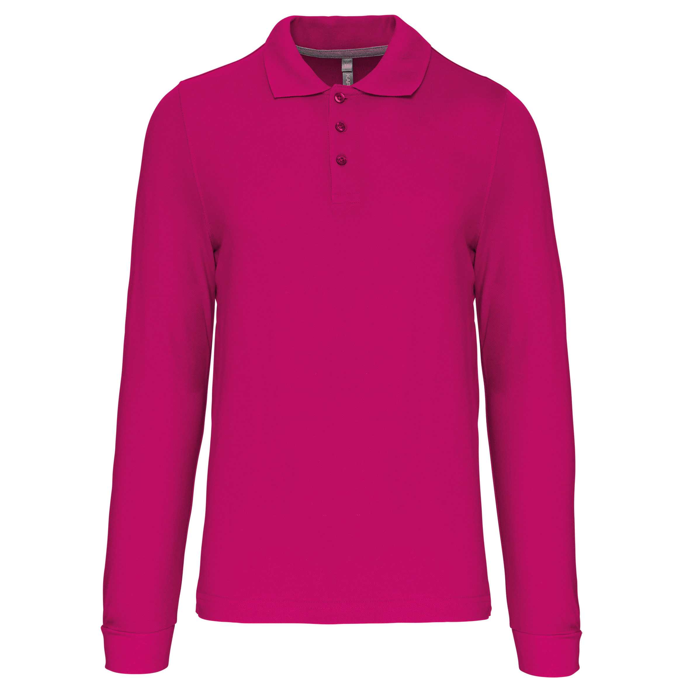 Polo manga larga hombre Fuchsia