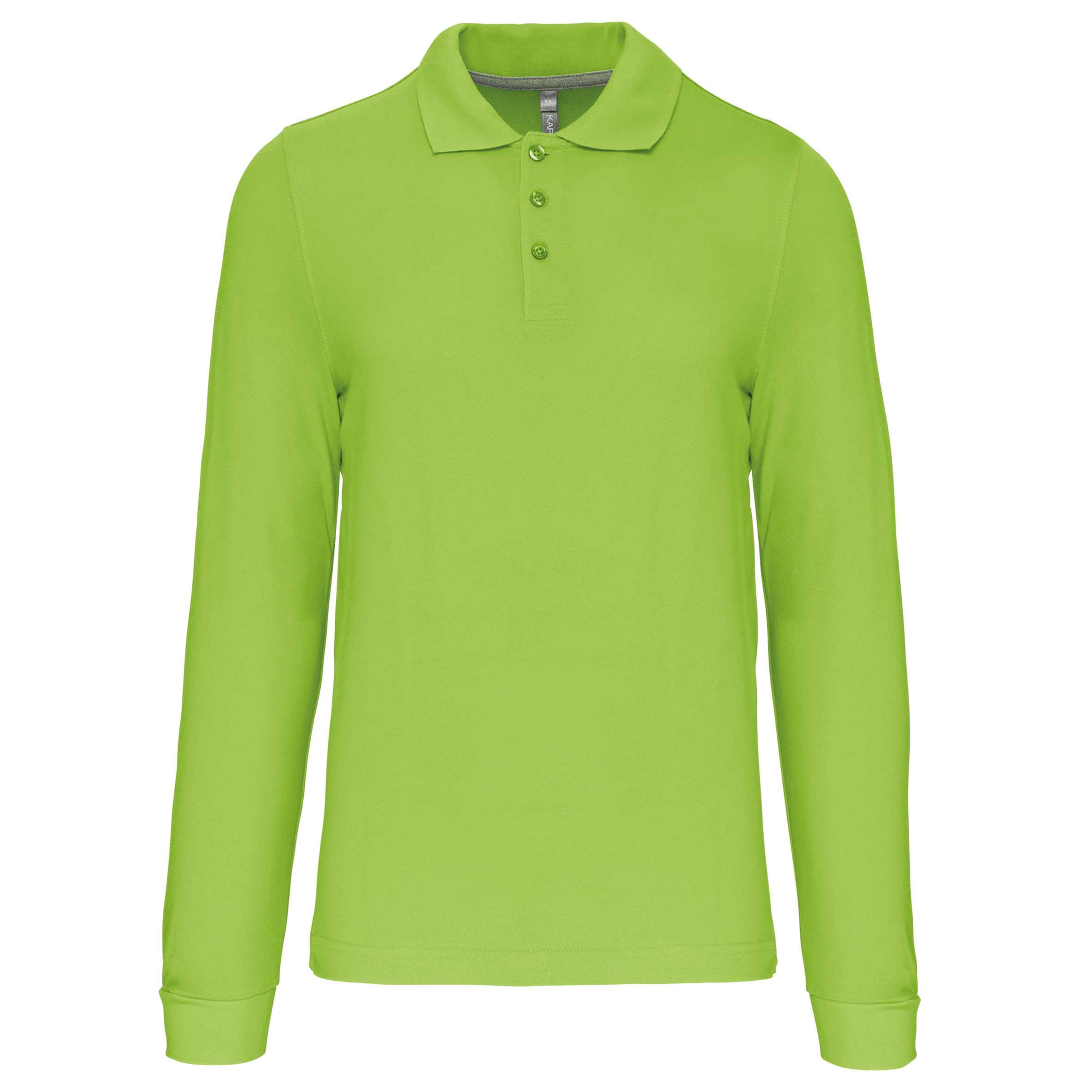 Polo manga larga hombre Lime