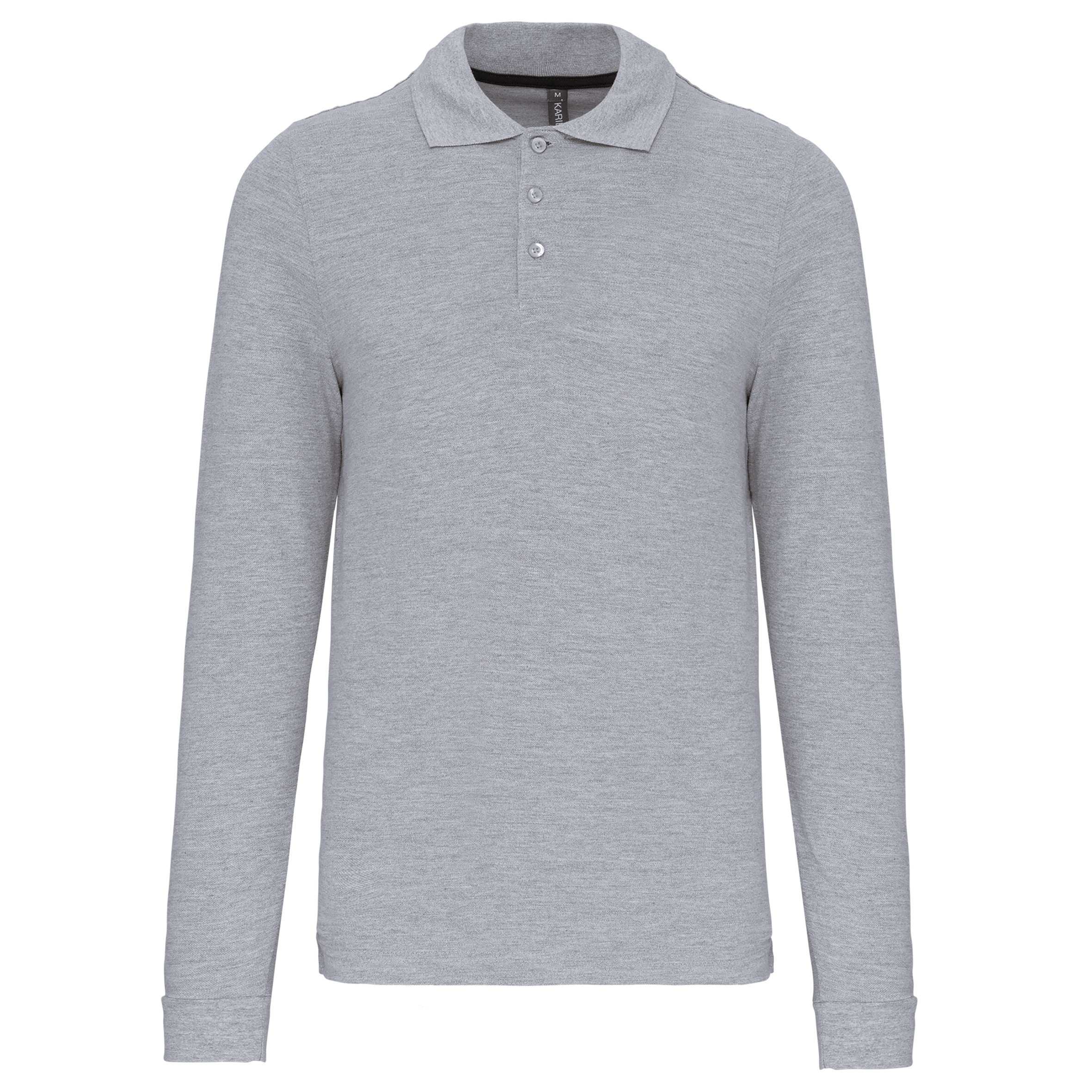 Polo manga larga hombre Oxford Grey