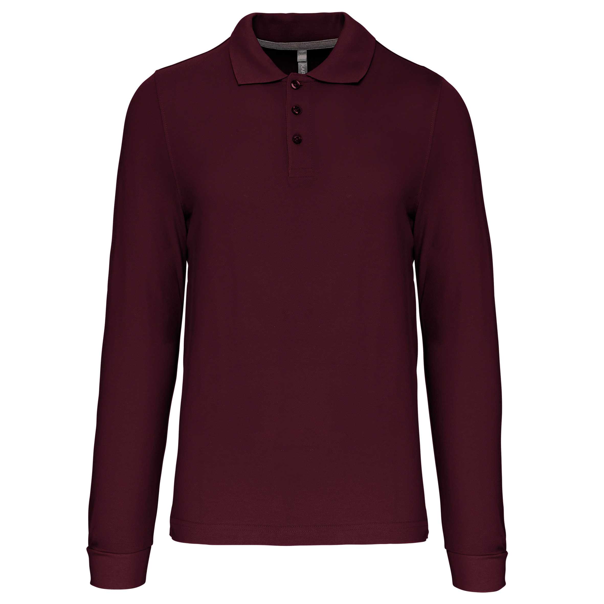 Polo manga larga hombre Wine