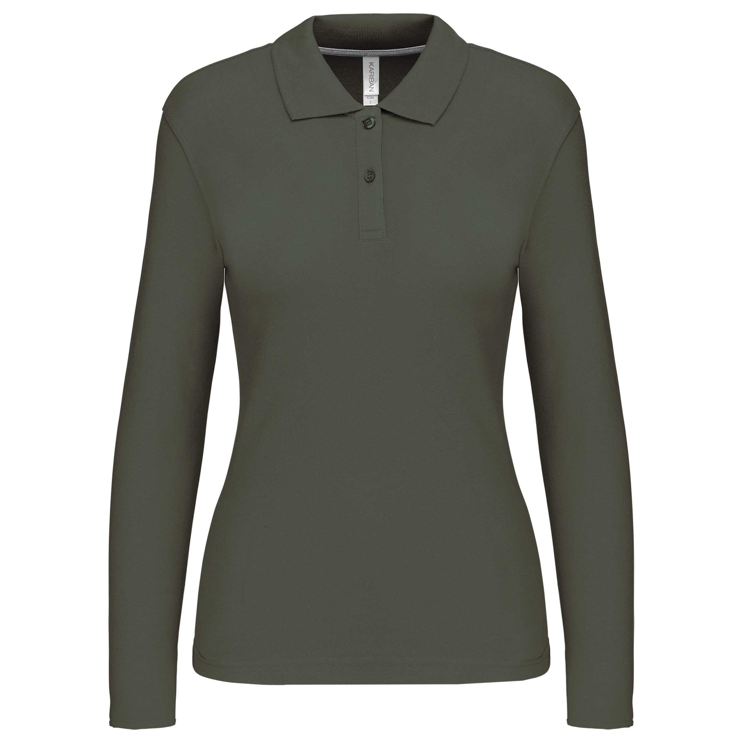 Polo manga mujer Dark Khaki