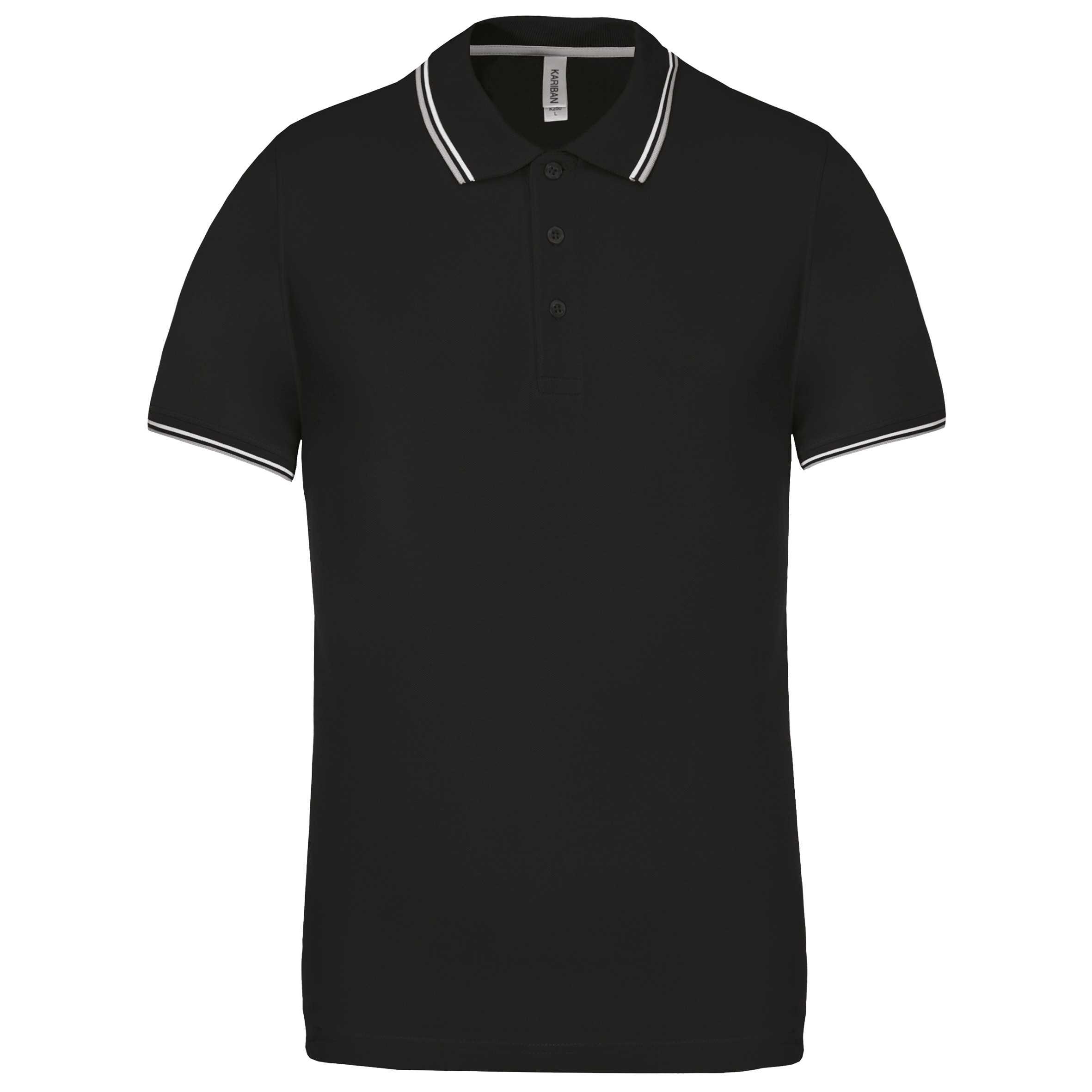 Polo de manga corta hombre Black / Light Grey / White