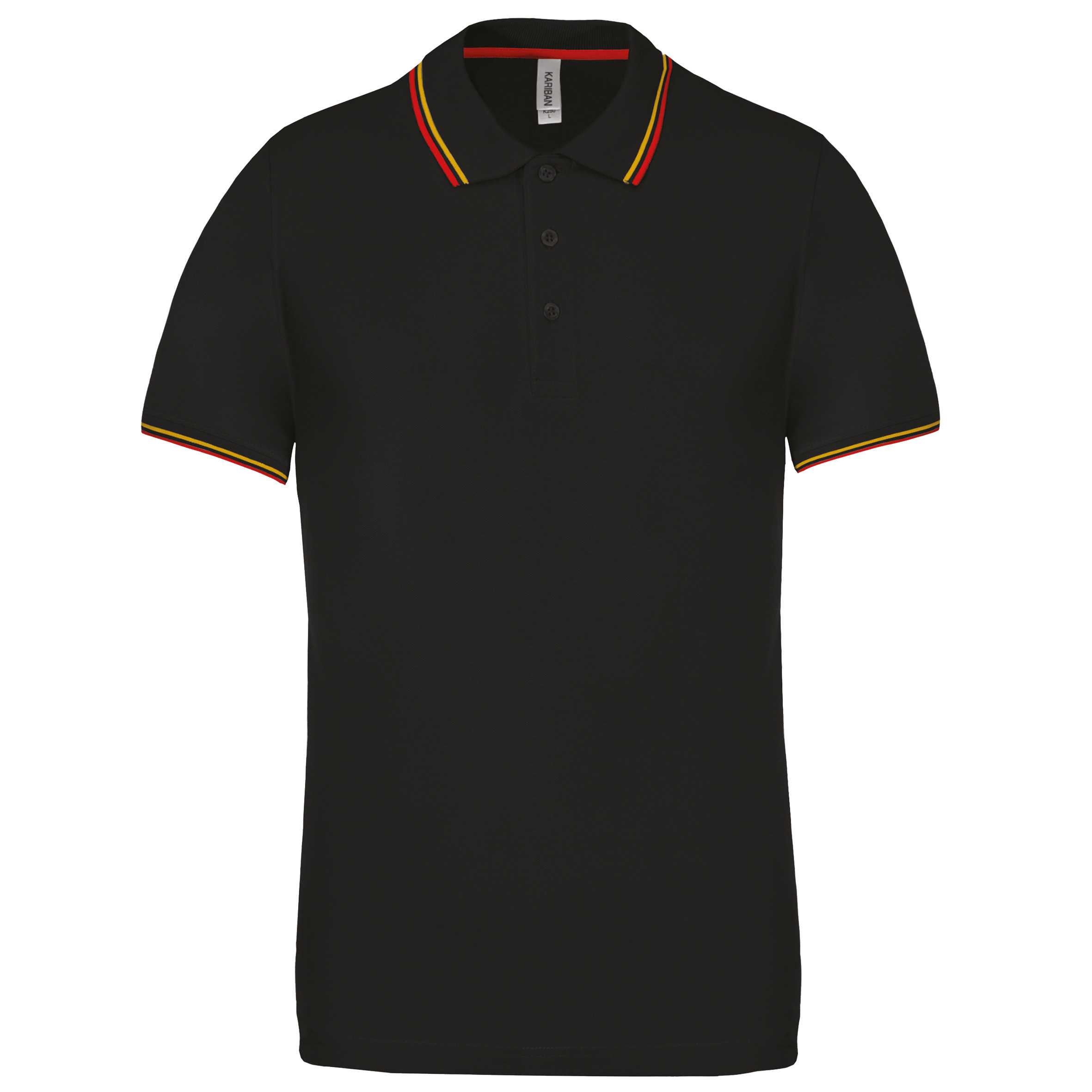 Polo de manga corta hombre Black / Red / Yellow