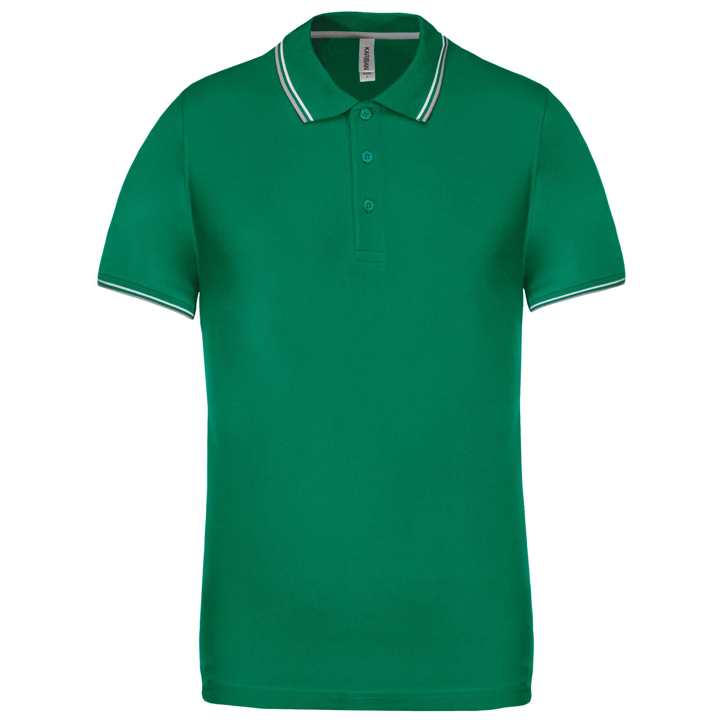 Polo de manga corta hombre Kelly green/Light grey/White