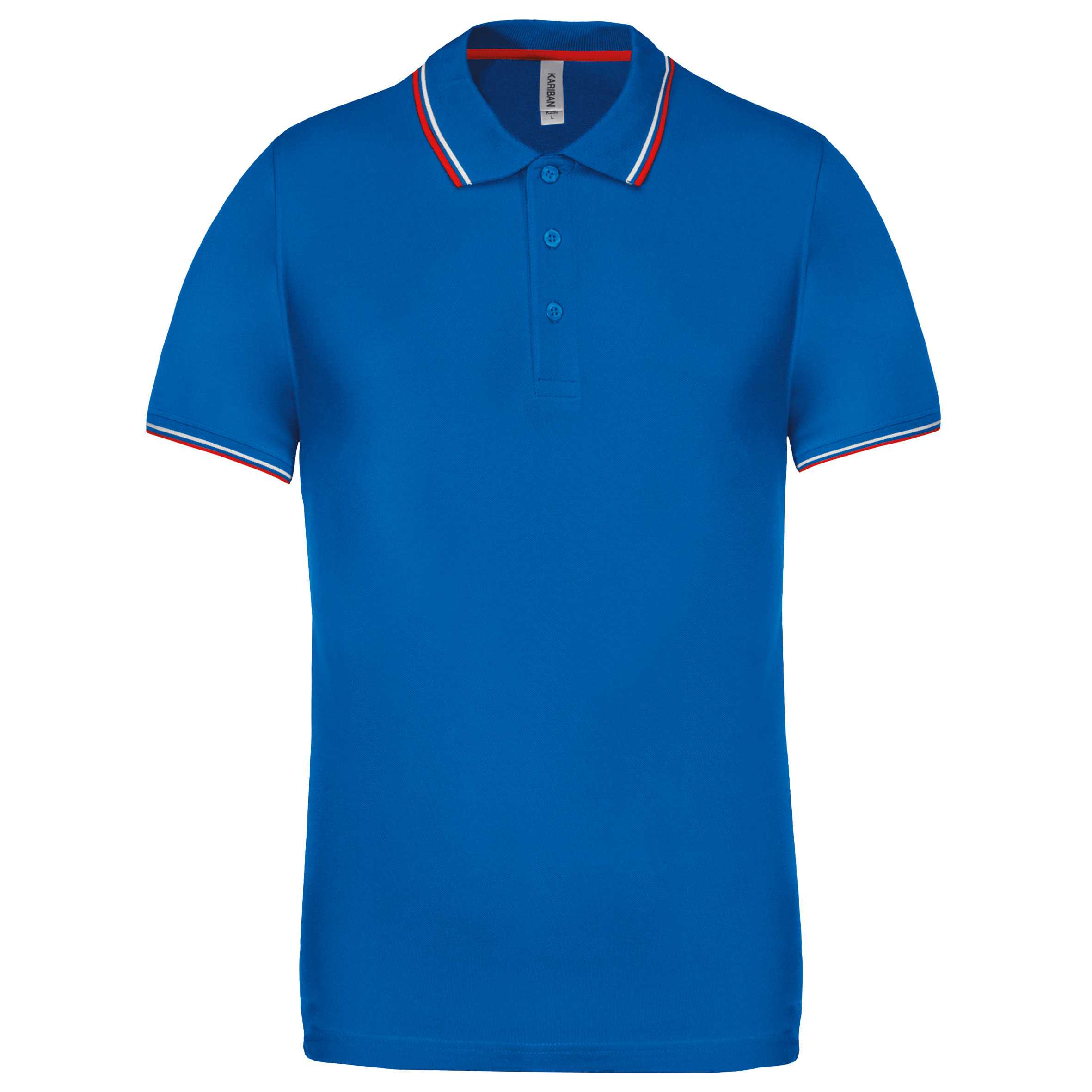Polo de manga corta hombre Light Royal Blue / Red / White
