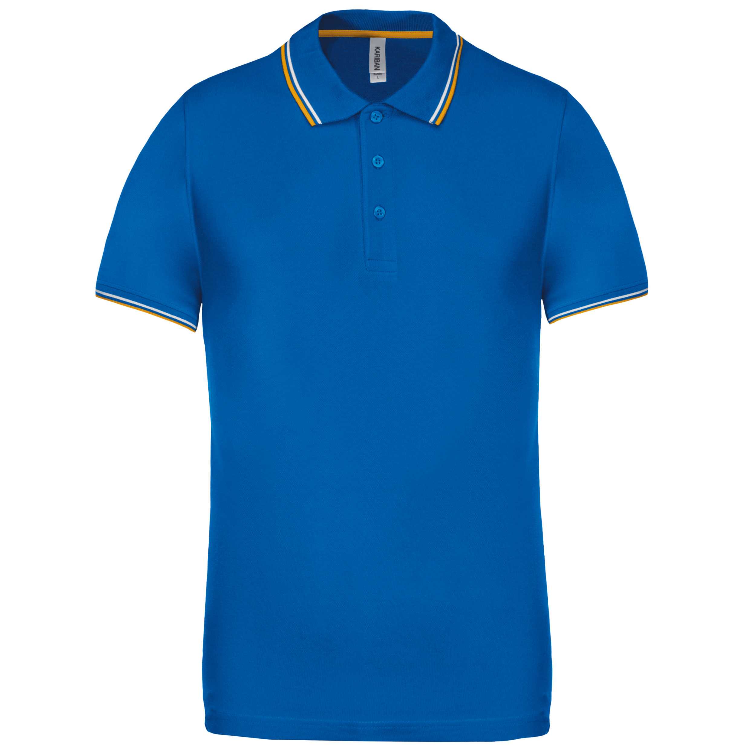Polo de manga corta hombre Light royal blue/Yellow/White