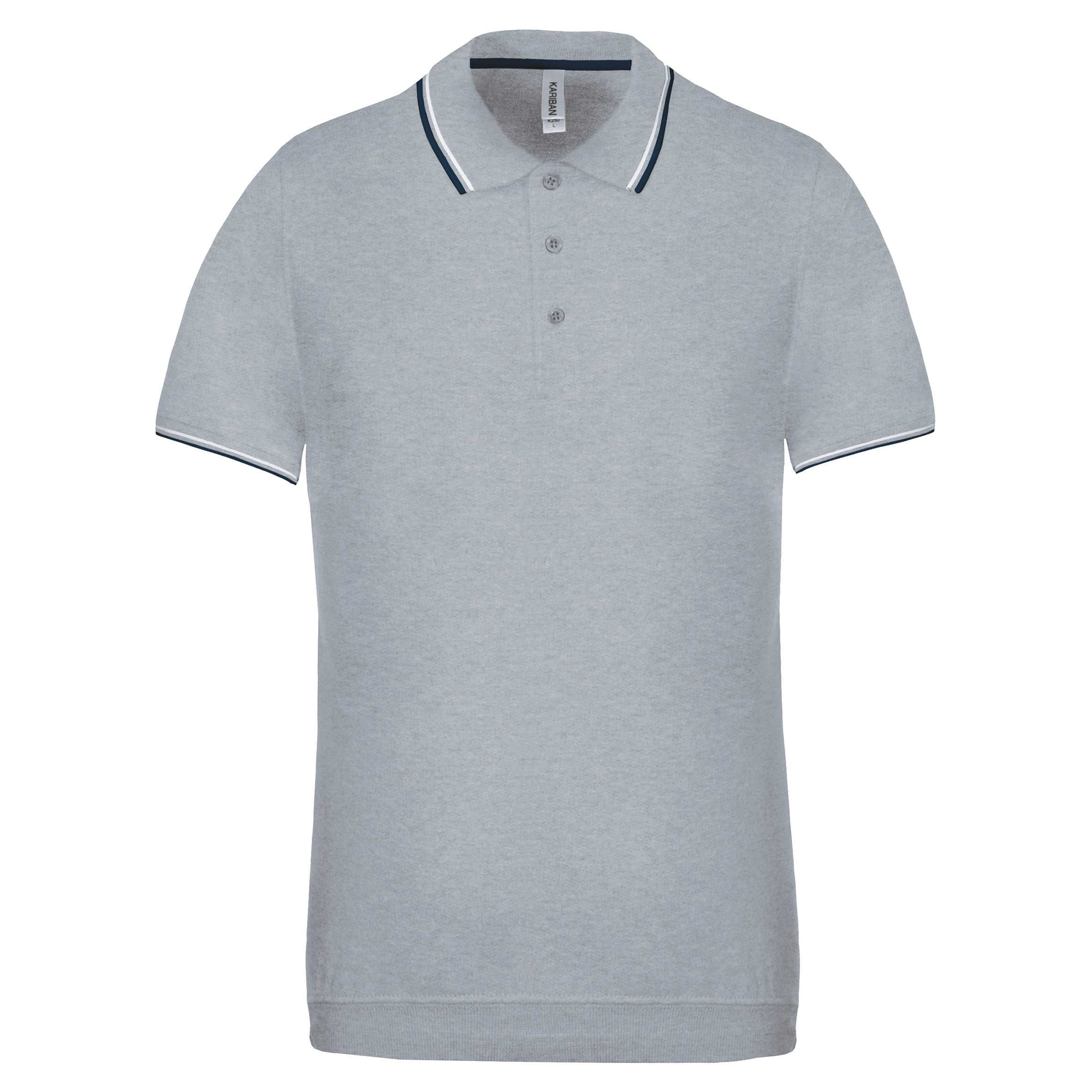 Polo de manga corta hombre Oxford Grey / Navy / White