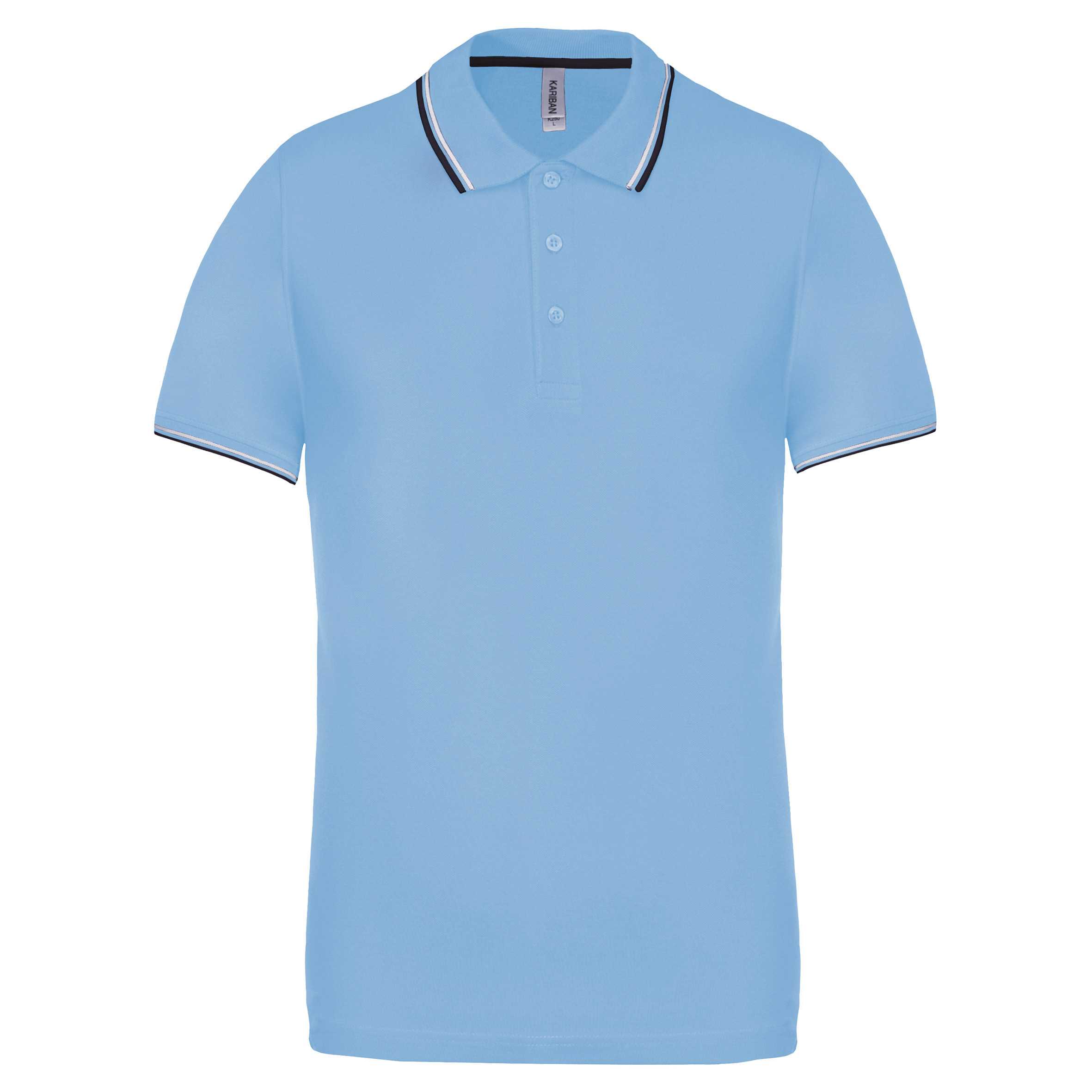 Polo de manga corta hombre Sky Blue / Navy / White