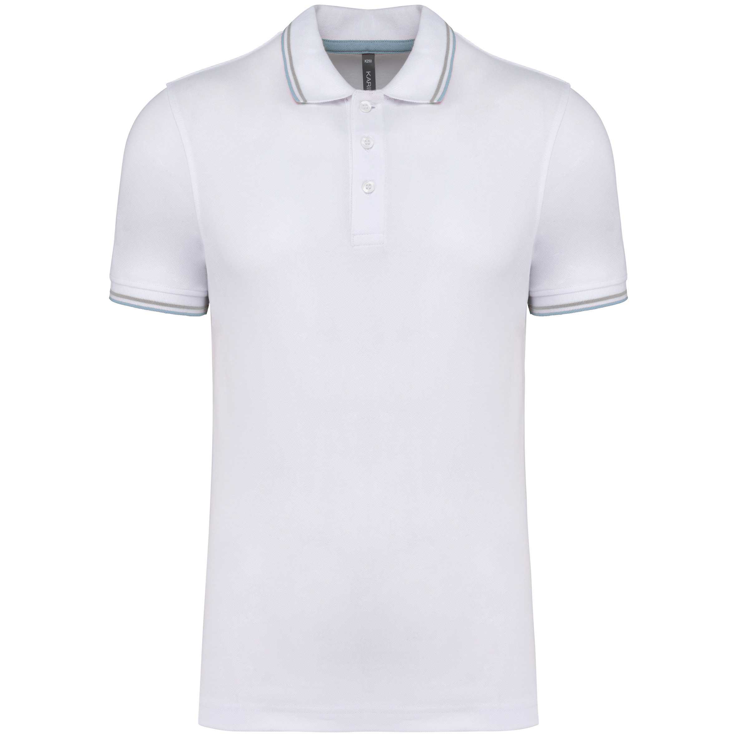 Polo de manga corta hombre White / Sky Blue / Light Grey