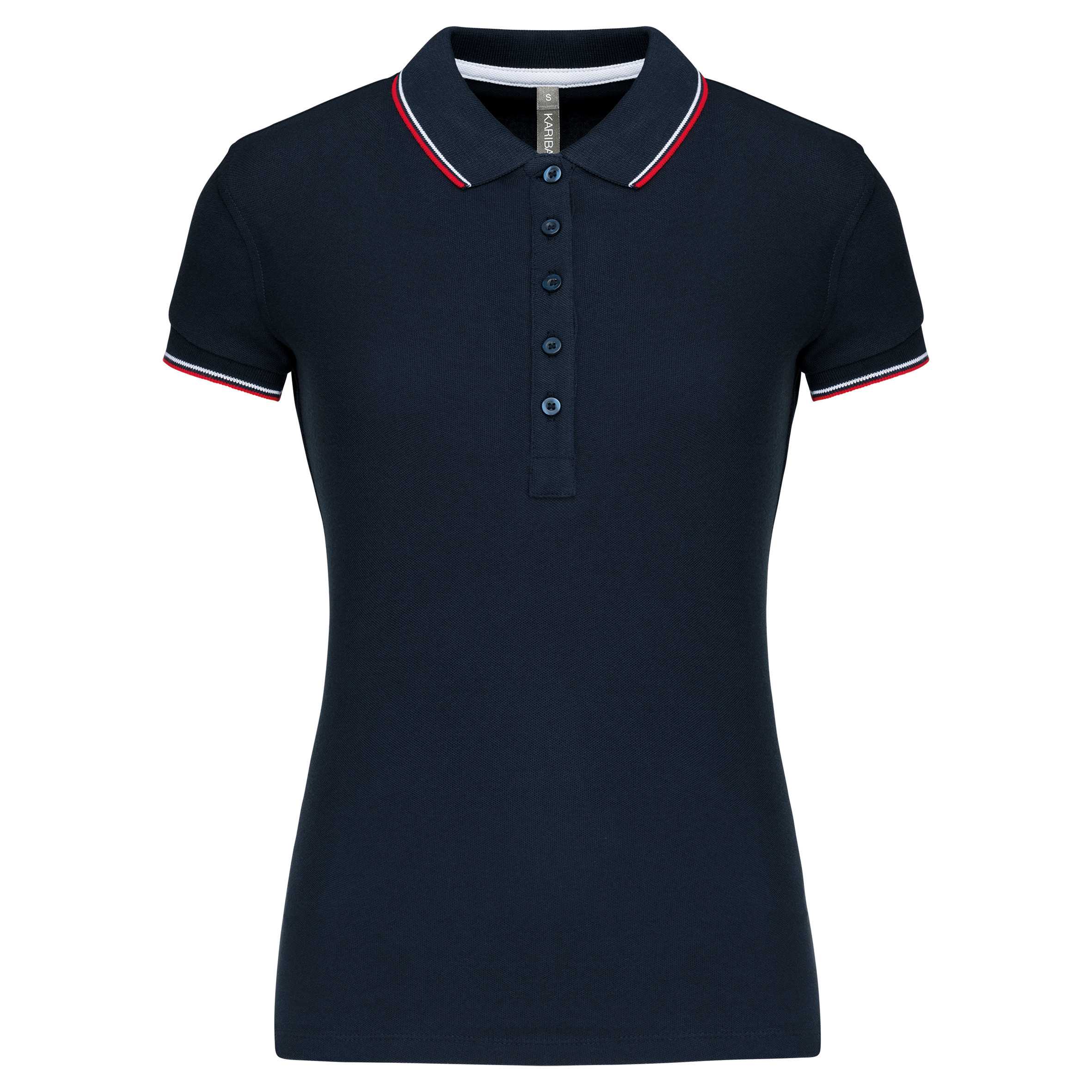 Polo de manga corta mujer Navy / Red / White