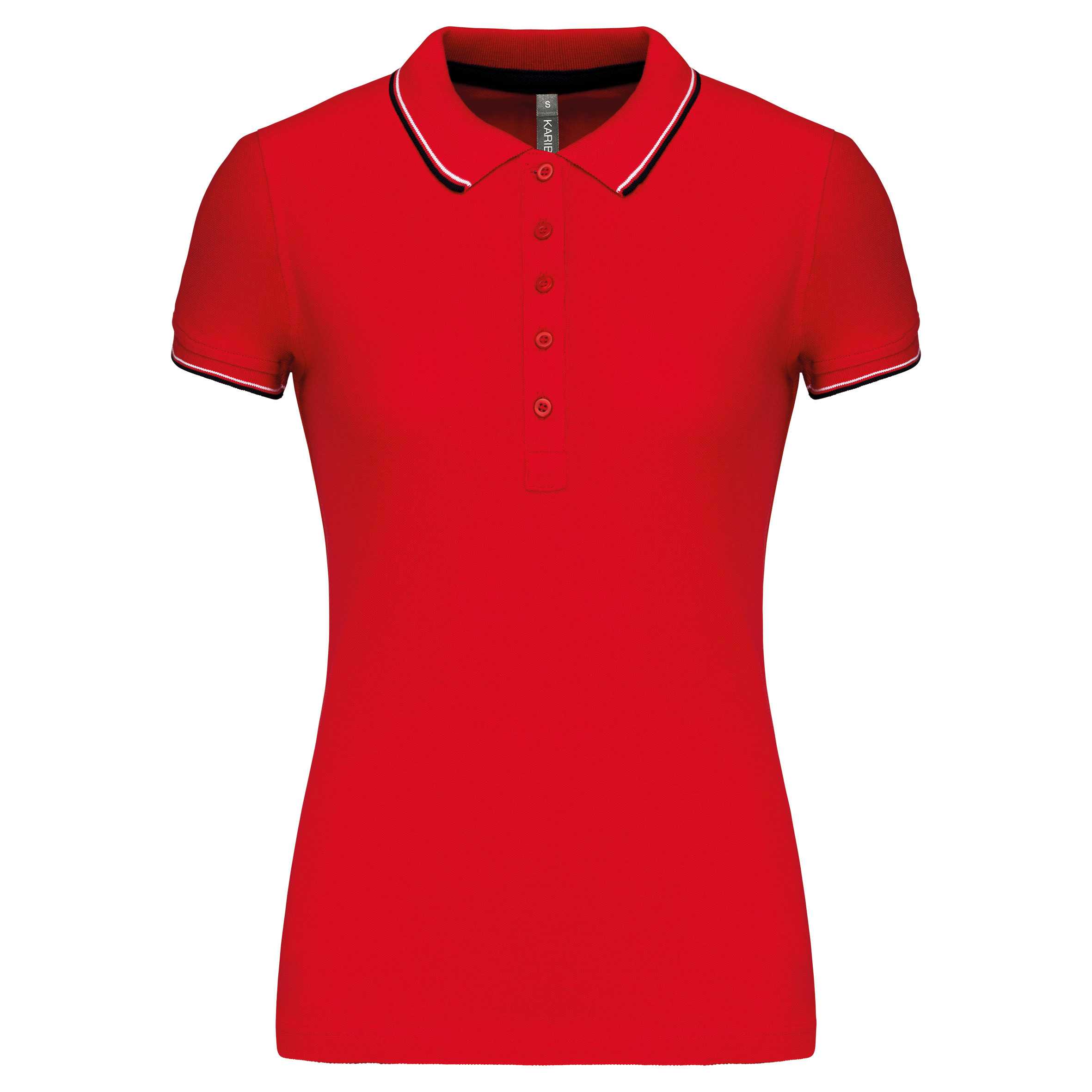 Polo de manga corta mujer Red / Navy / White