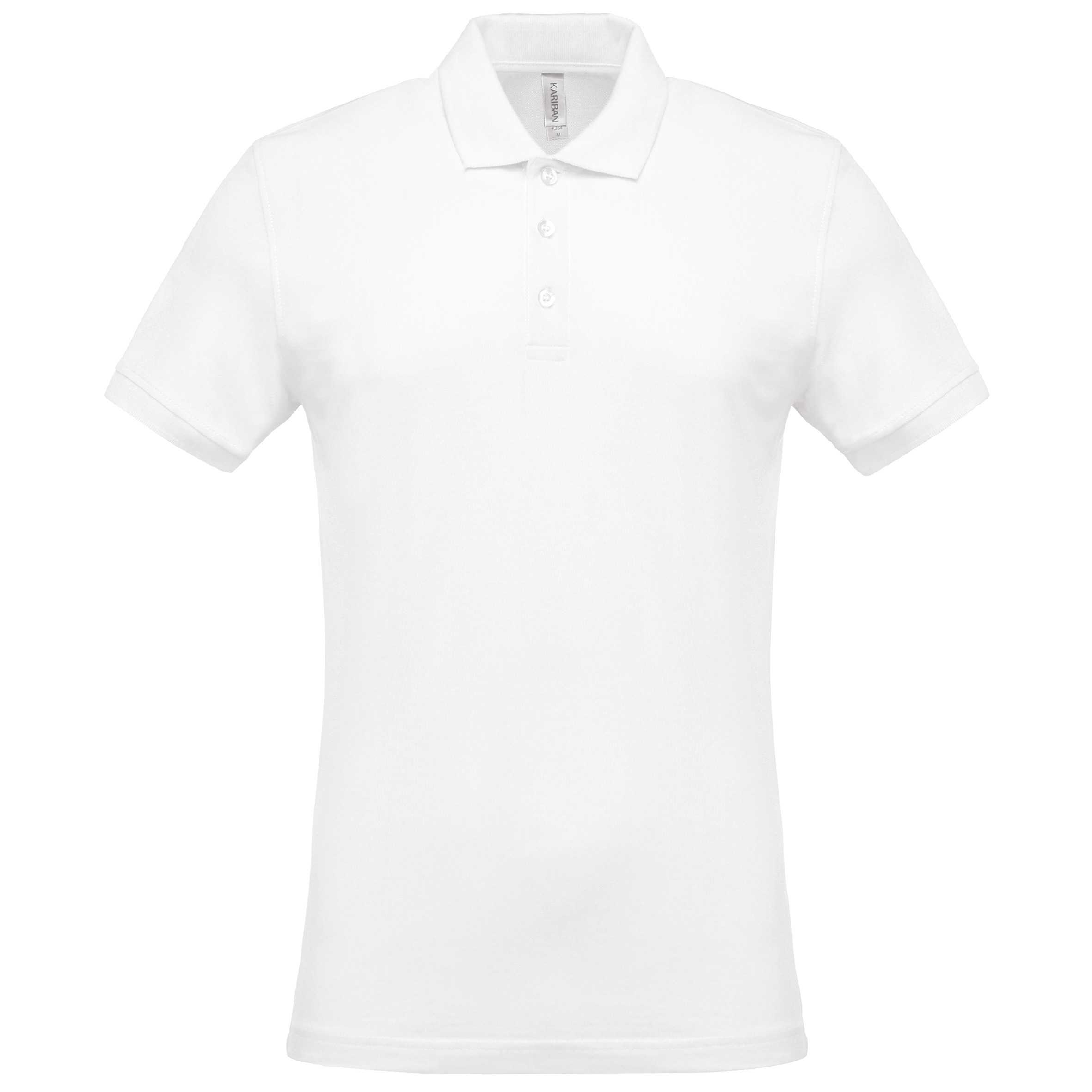 Polo piqué de manga corta hombre White