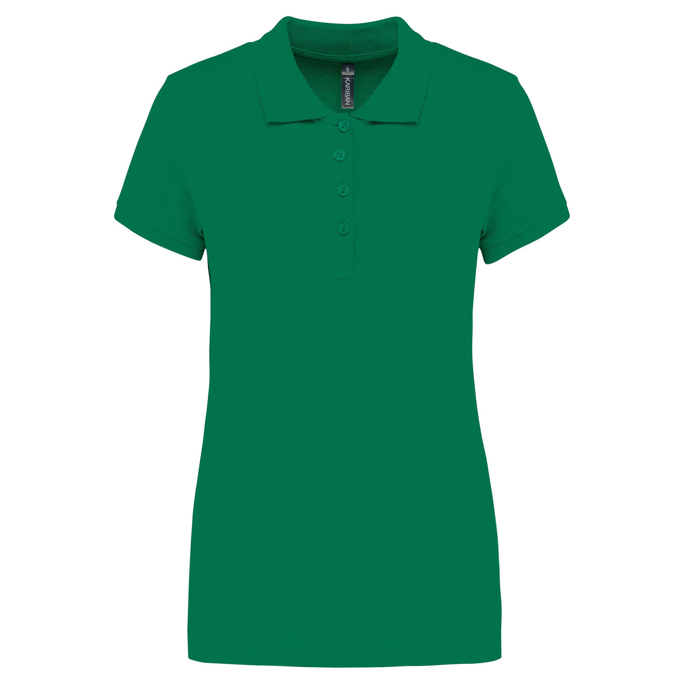 Polo piqué de manga corta de mujer Kelly Green