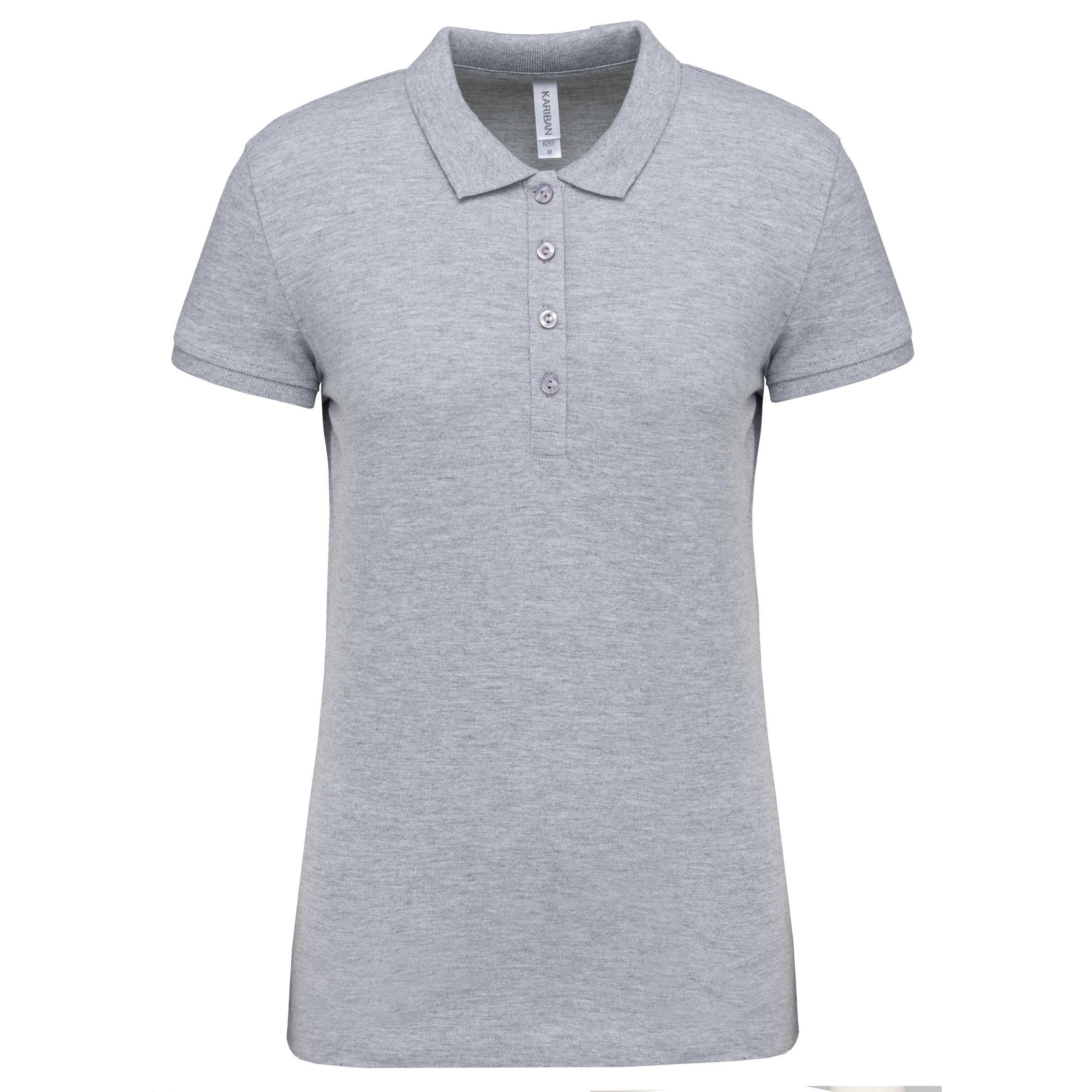 Polo piqué de manga corta de mujer Oxford Grey