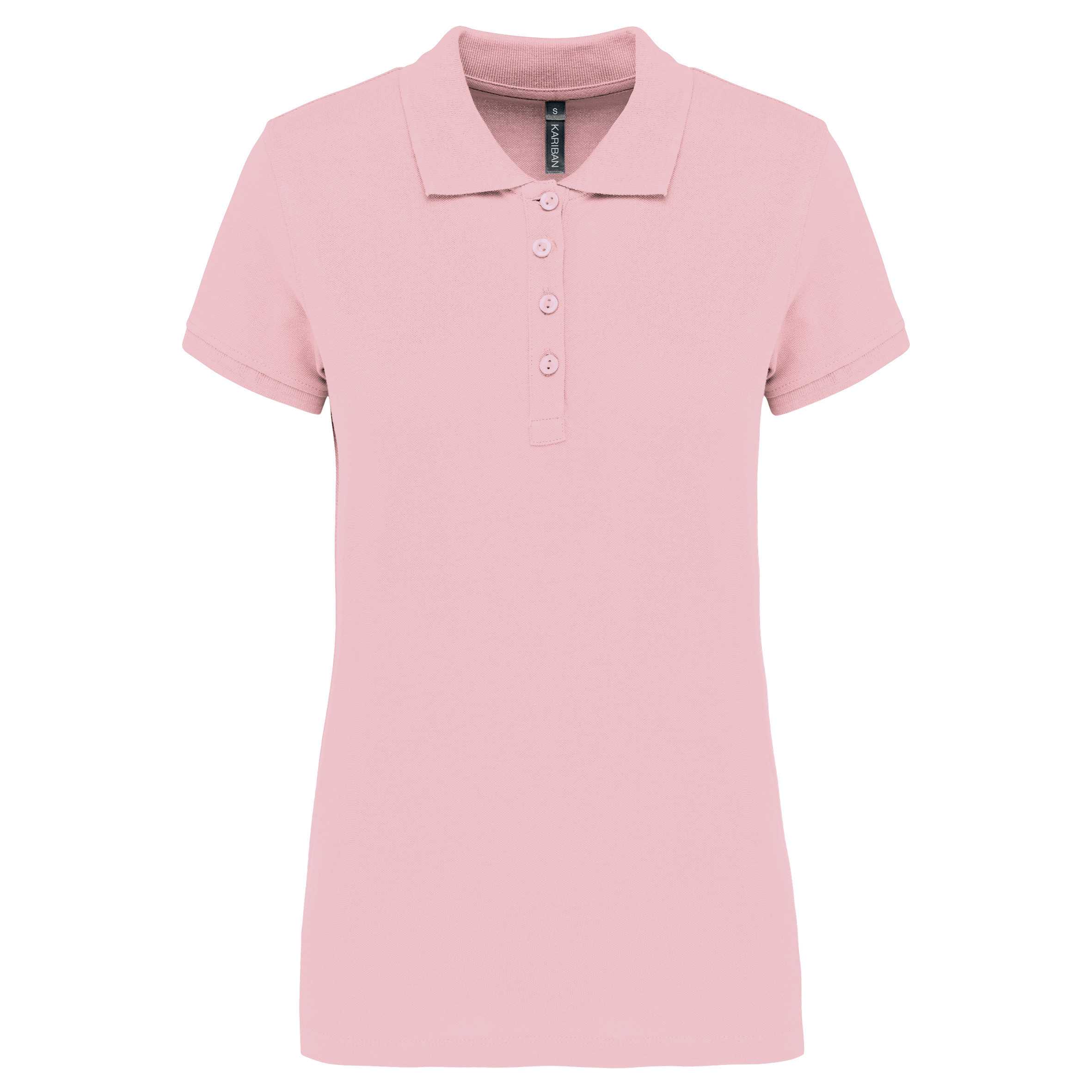 Polo piqué de manga corta de mujer Pale Pink
