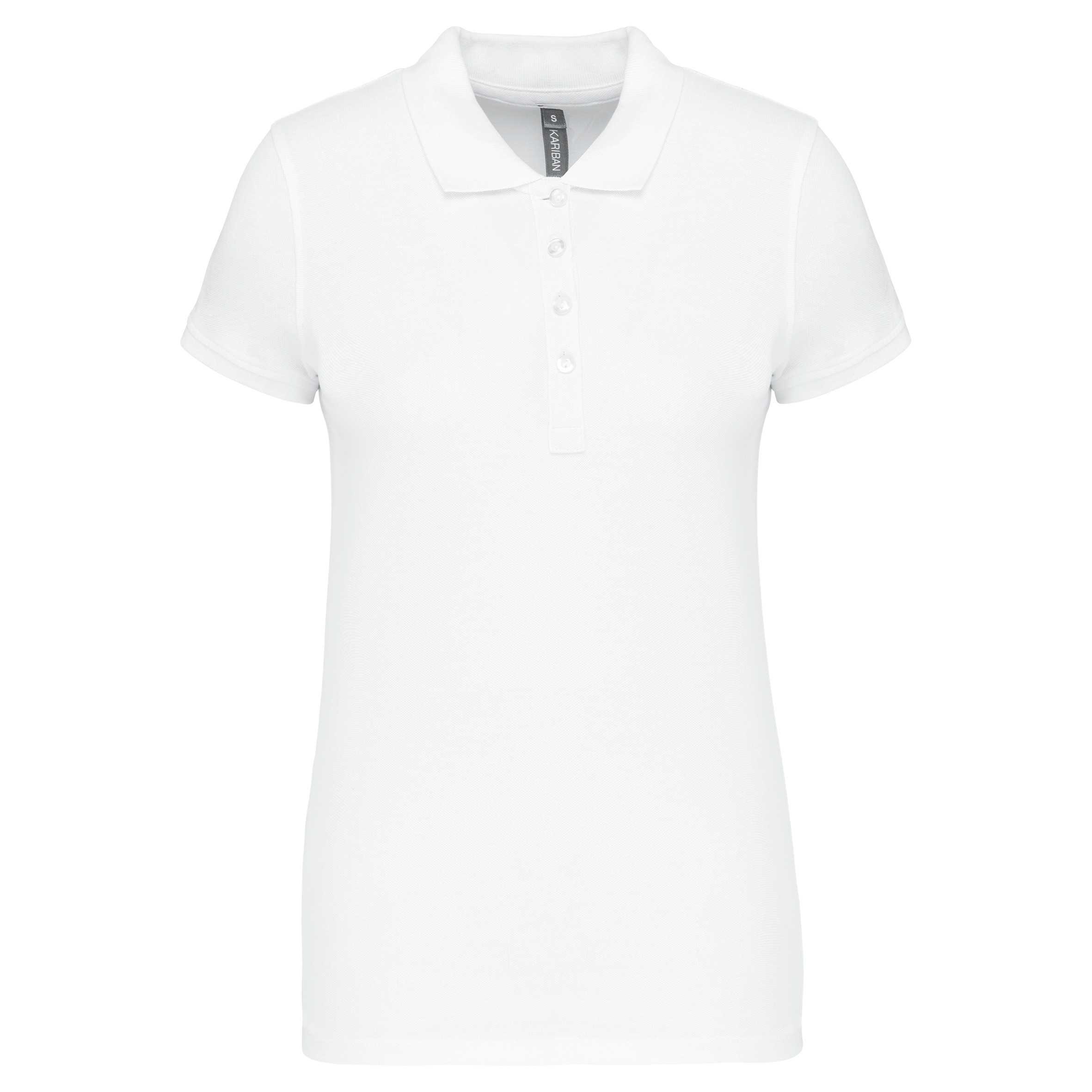Polo piqué de manga corta de mujer White
